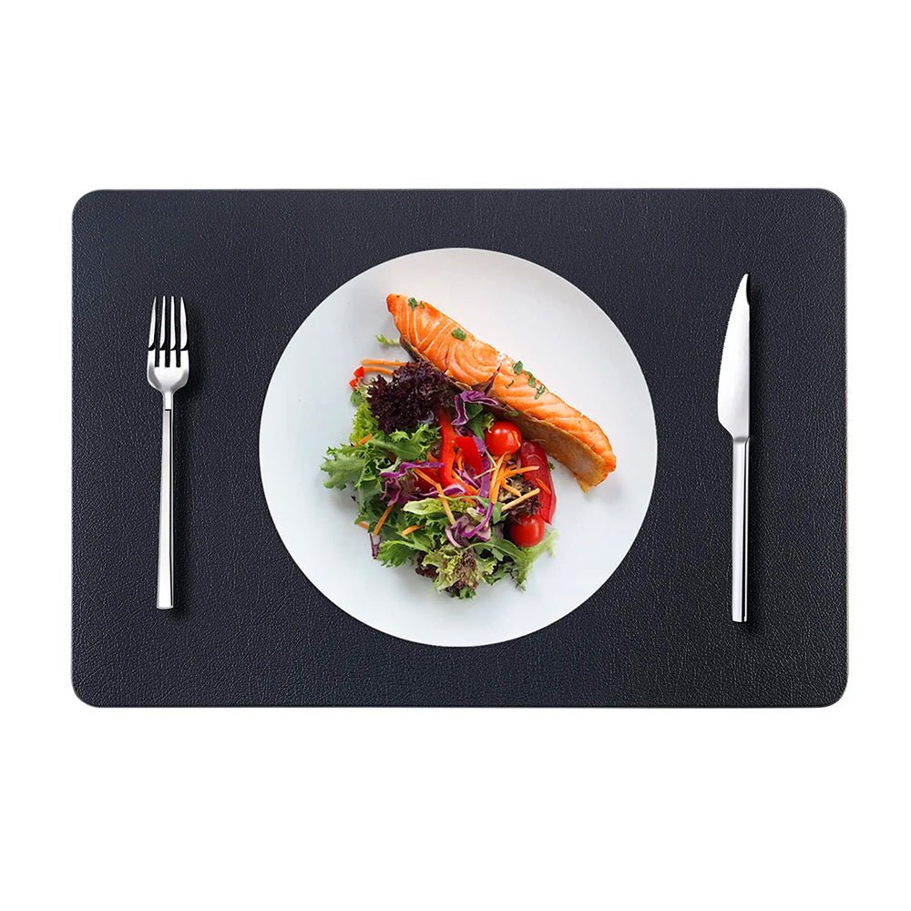 Premium Arkansas Faux Leather Placemats - Set of 4 Waterproof Dining Table Mats for Formal Dinner, Holiday Decor & Everyday Use