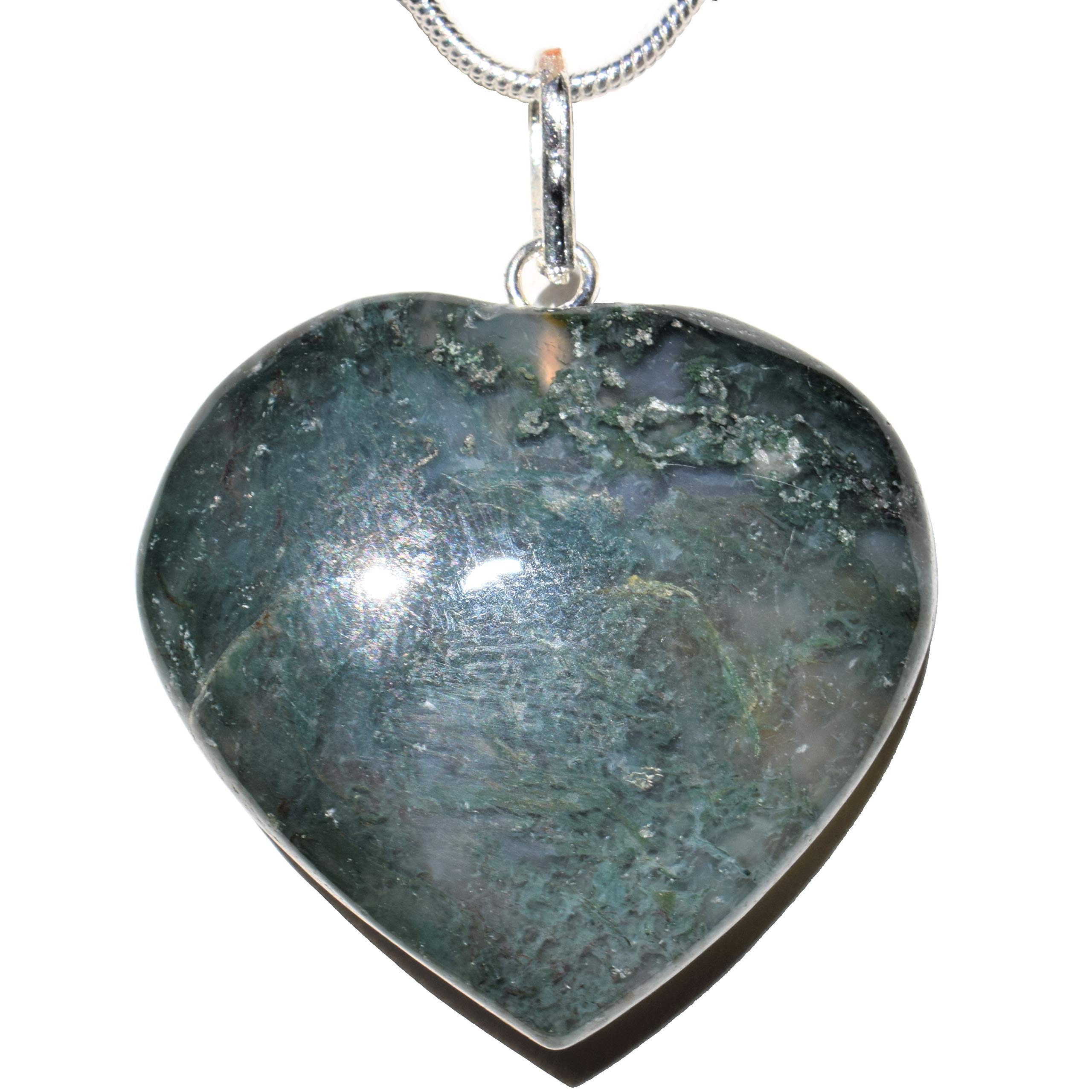 Zenergy Gems Charged Natural Himalayan Pink Salt Crystal Puffy Heart Pendant Necklace with 20