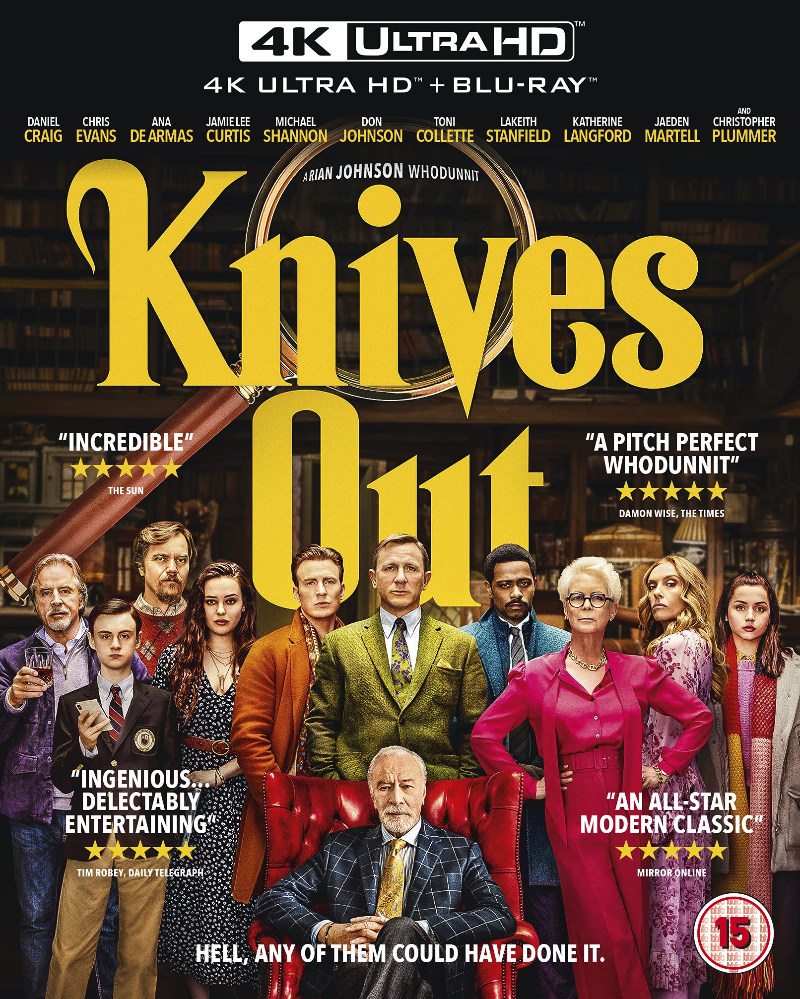 Knives Out 4K UHD Blu-ray [2022 Release] - Mystery Movie Collection for Home Theater & Movie Night Entertainment