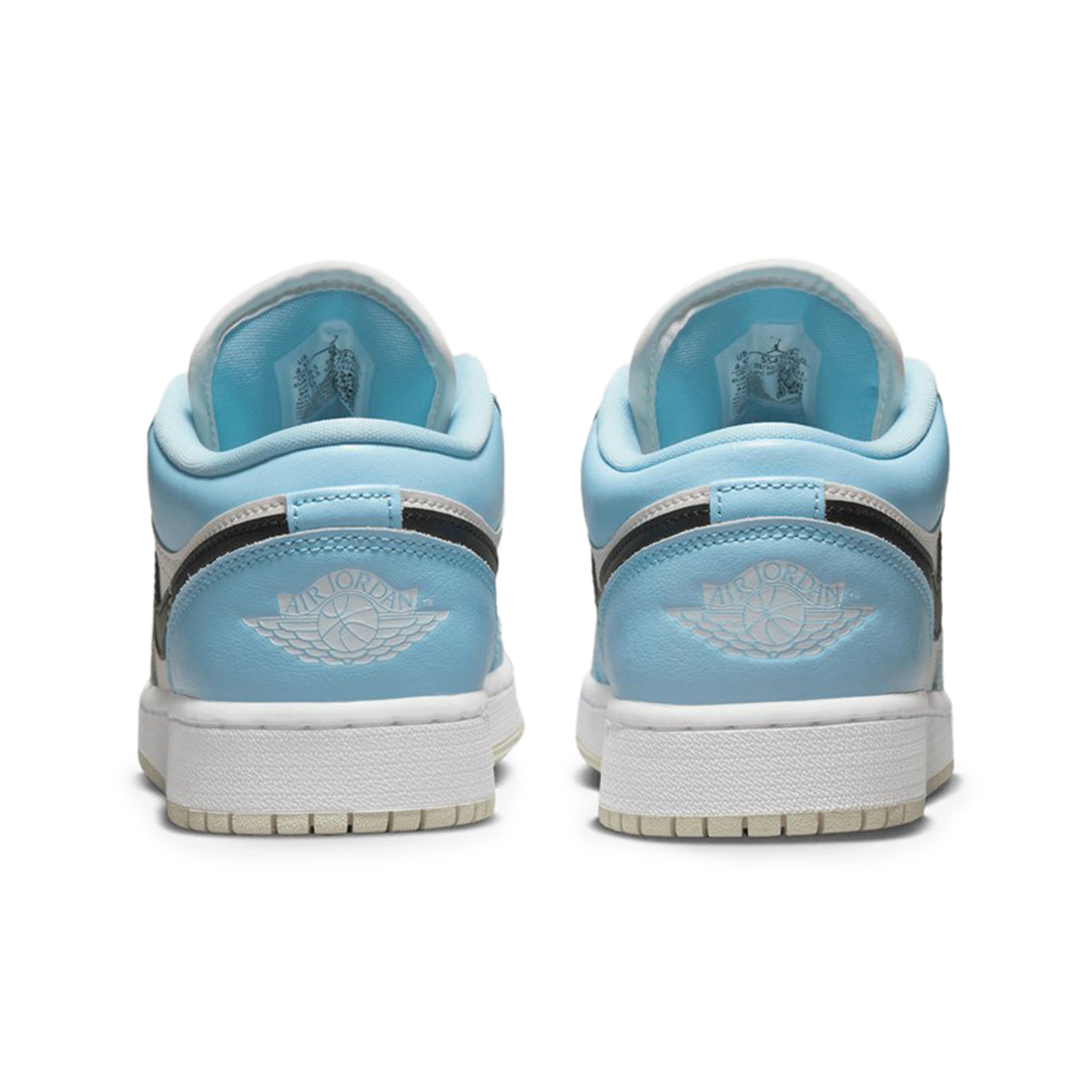 Air Jordan 1 Low GS Sneakers - Ice Blue & Black Basketball Shoes for Women & Girls - Perfect for Casual Wear, Street Style & Court Performance