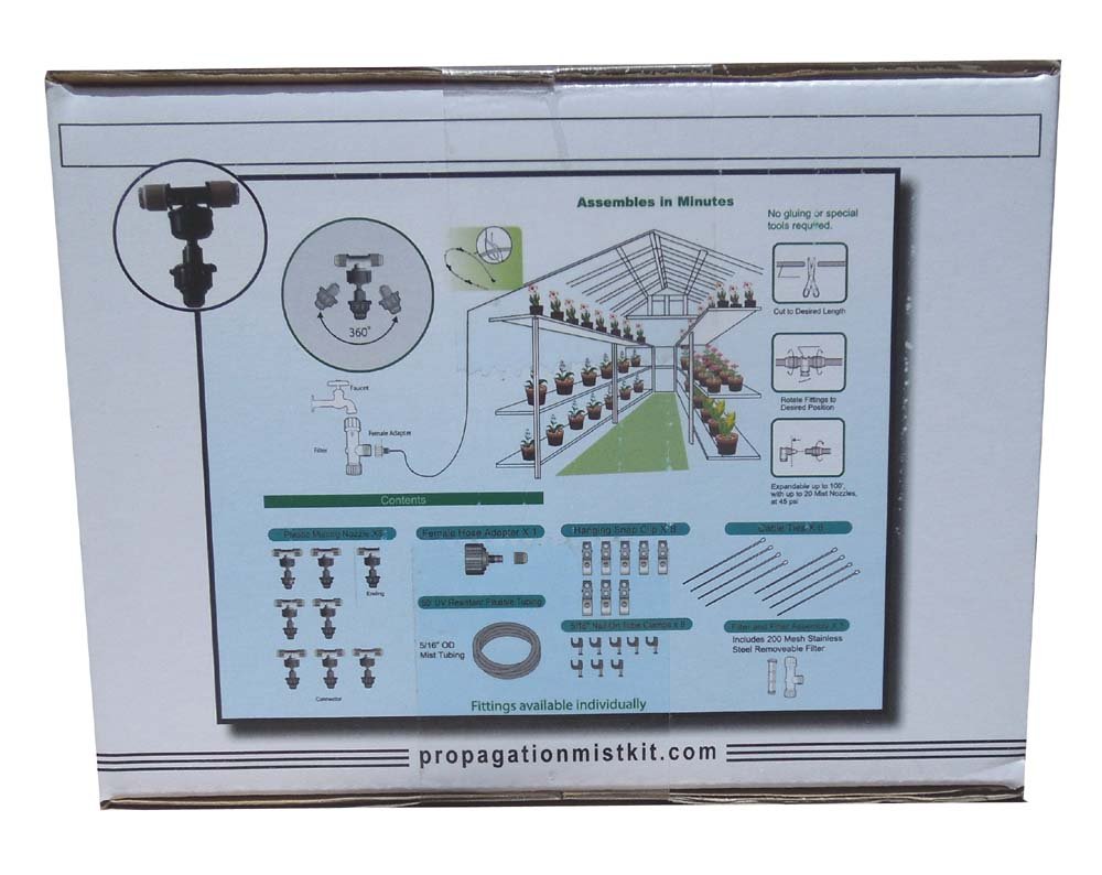 Automatic Greenhouse Propagation Mist Kit with Adjustable Timer - Perfect for Seedlings, Cuttings & Plant Propagation in Indoor Gardens