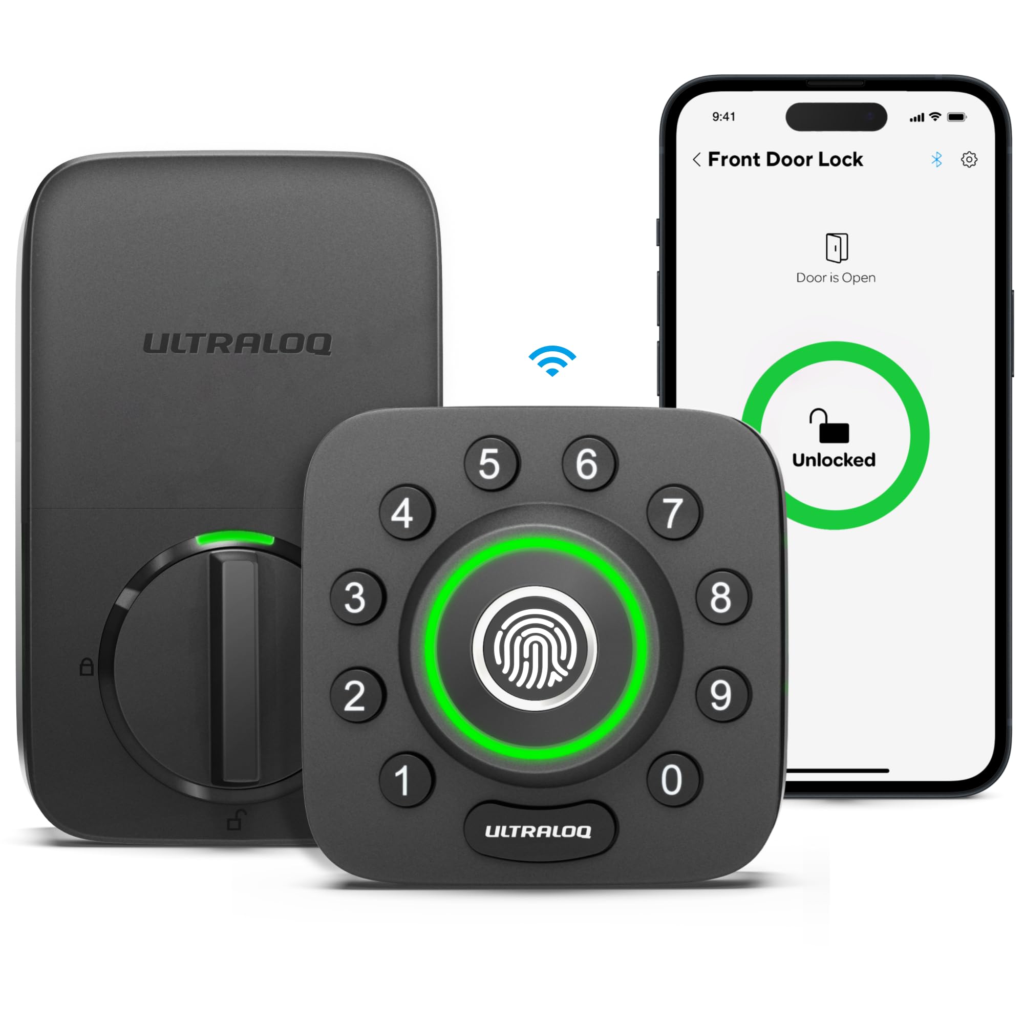 Ultraloq U-Bolt Pro WiFi Smart Lock with Fingerprint & Keypad - 8-in-1 Keyless Entry Deadbolt with Auto Unlock, Door Sensor, IP65 Waterproof, Remote App Control - Perfect for Home Security, Vacation Rentals & Smart Home Integration