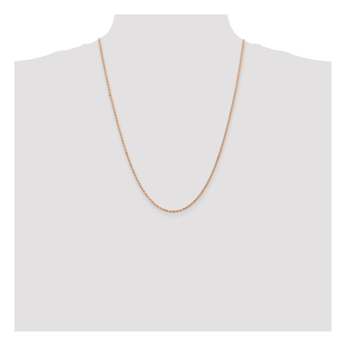 14K Rose Gold Rope Chain Necklace - Diamond Cut Solid Gold Jewelry - Handmade 1.5mm to 2.25mm Widths - Perfect for Anniversary Gifts & Everyday Elegance