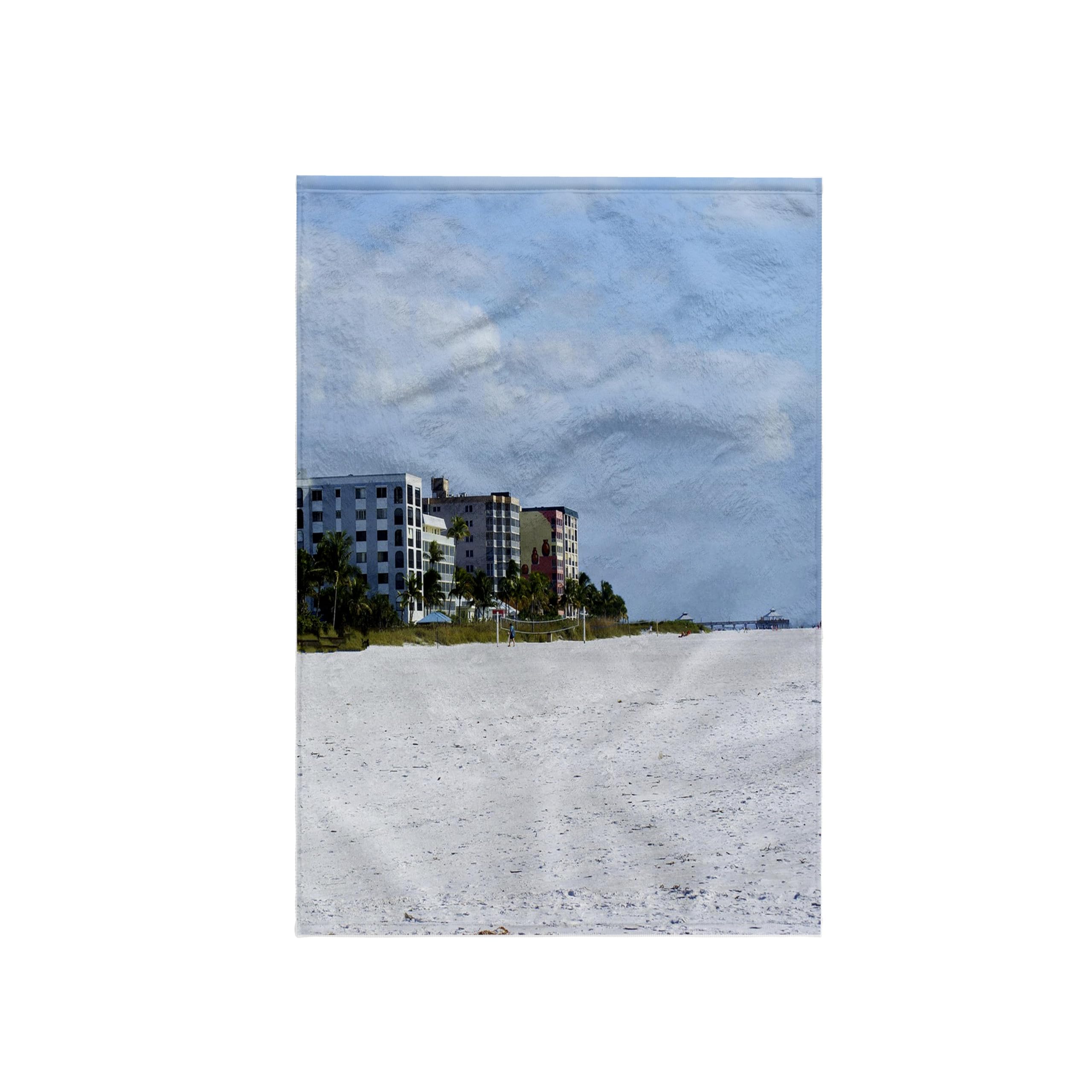 3dRose 15x22 Ft. Myers Beach Hand Towel - Premium Quality, Quick-Dry, Perfect for Beach Trips, Poolside, and Outdoor Adventures
