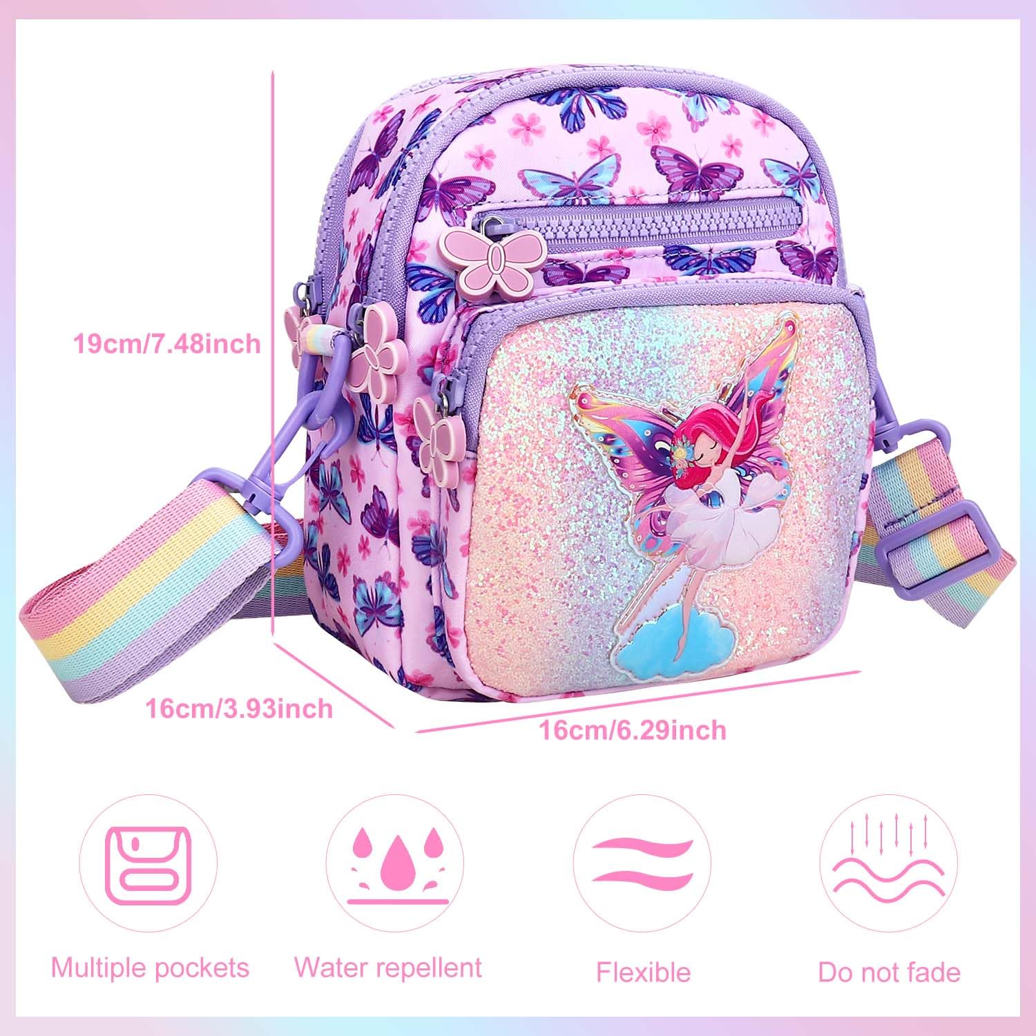 **Cute Kids Crossbody Bags for Girls Ages 3-12 - Adjustable Strap, Durable & Stylish - Perfect for School, Travel, Birthday Gifts & Everyday Use**