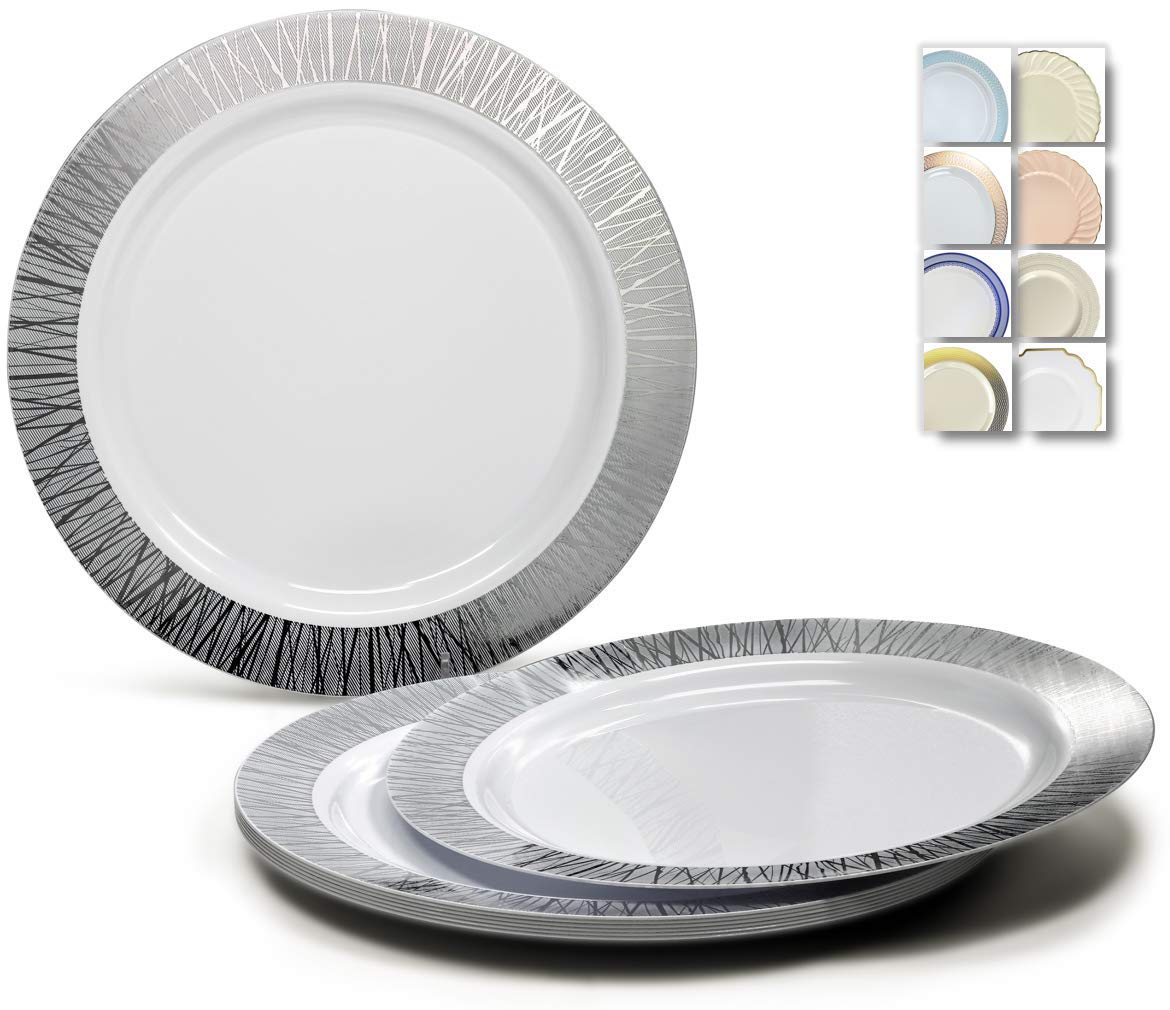 60-Pack Disposable Plastic Plates for Weddings & Parties - 10.25