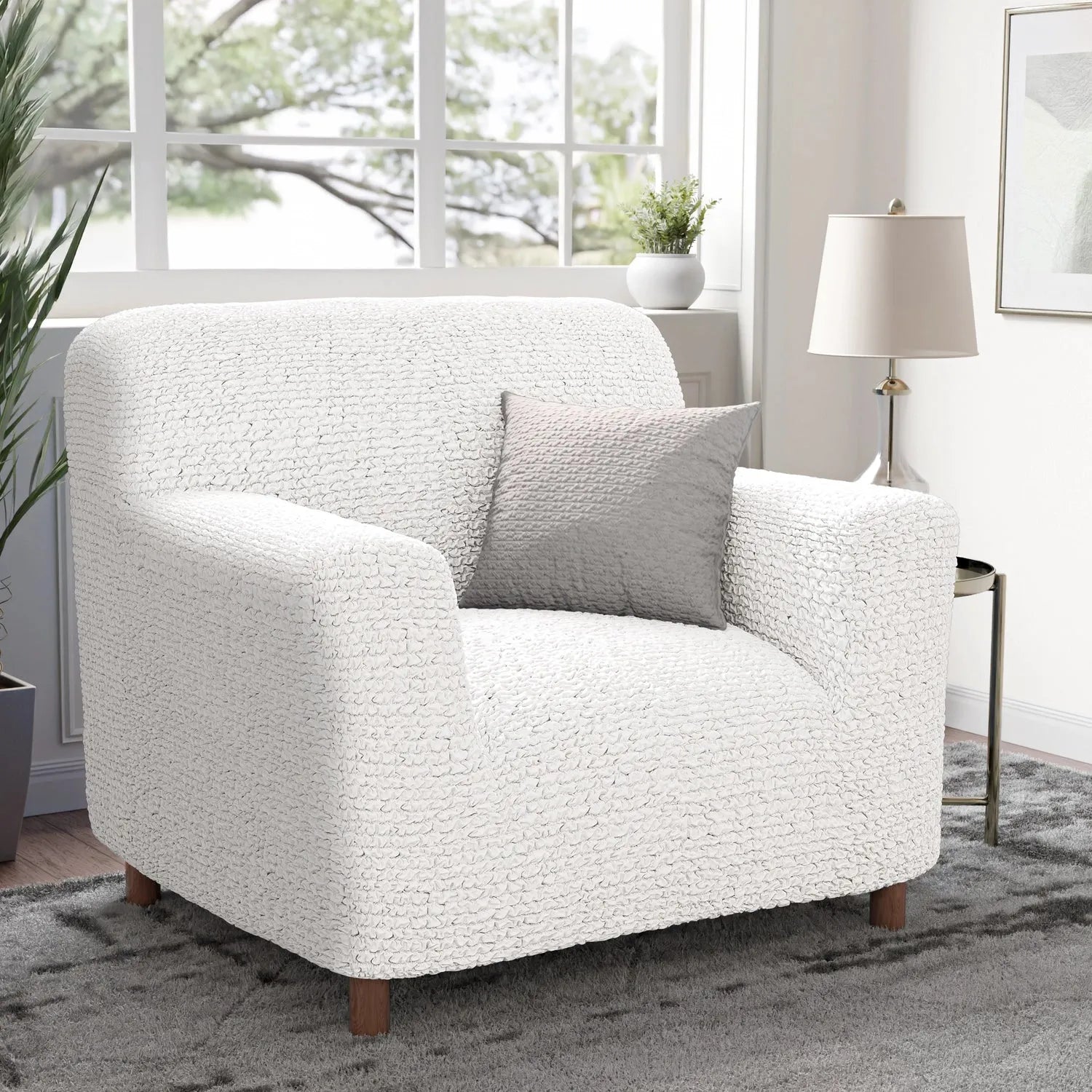 Microfiber Armchair Slipcover - Stretchable Furniture Protector for Living Room, Bedroom & Office - Easy Washable Sofa Cover for Pets & Kids