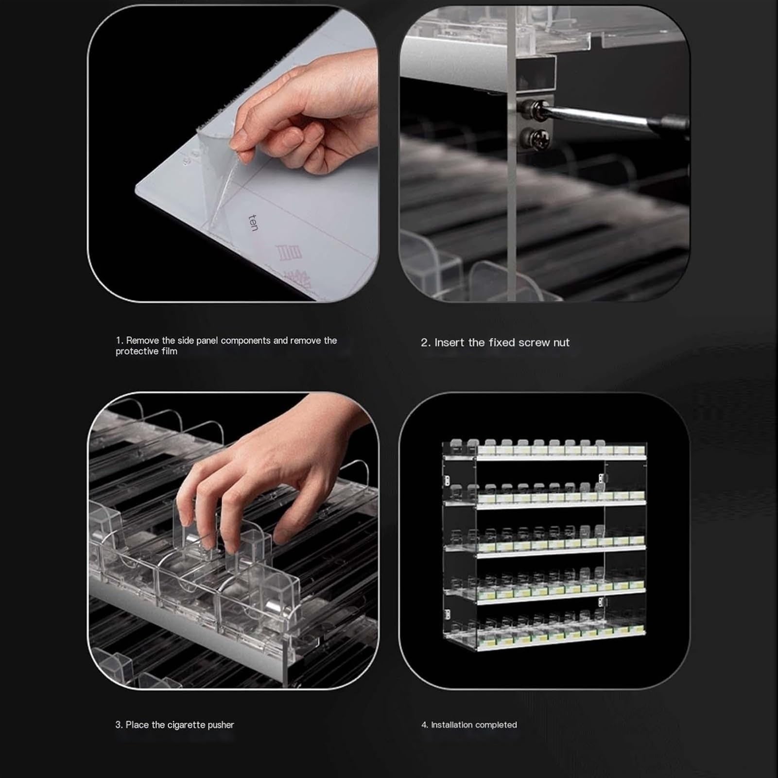 Commercial Acrylic Cigarette Display Stand | Transparent Push Back Shelves for Wraps, Blunts, or Candy | Retail Store Showcase Organizer (61.5x23.2x69cm) | Perfect for Convenience Stores, Smoke Shops & Retail Displays