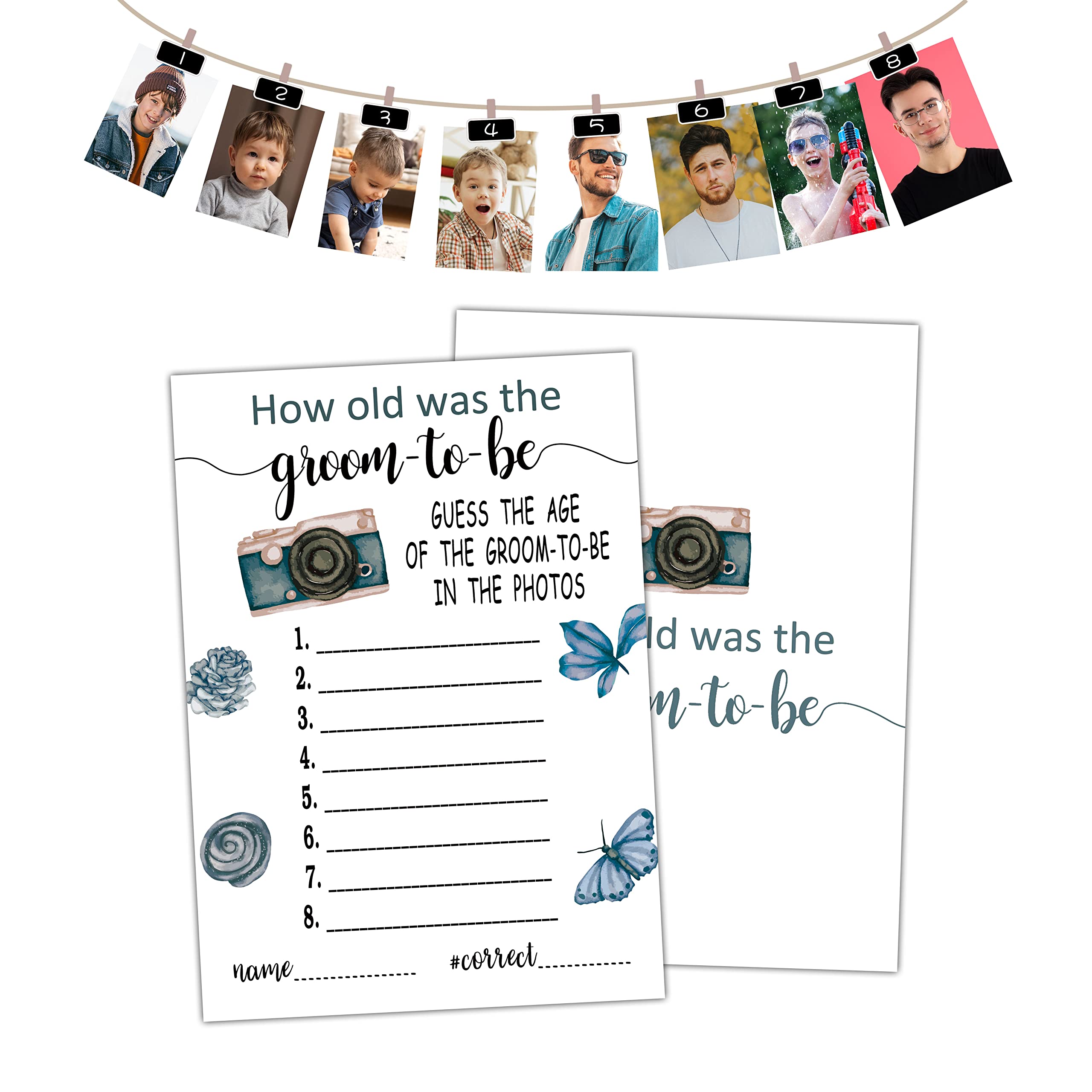 Bridal Shower Games - How Old Was The Groom-To-Be Card Game - Fun Wedding Shower Activities - Groomsman Party Decorations - Bachelor & Engagement Party Favors - Perfect for Wedding Showers, Bachelorette Parties and Couples' Game Nights