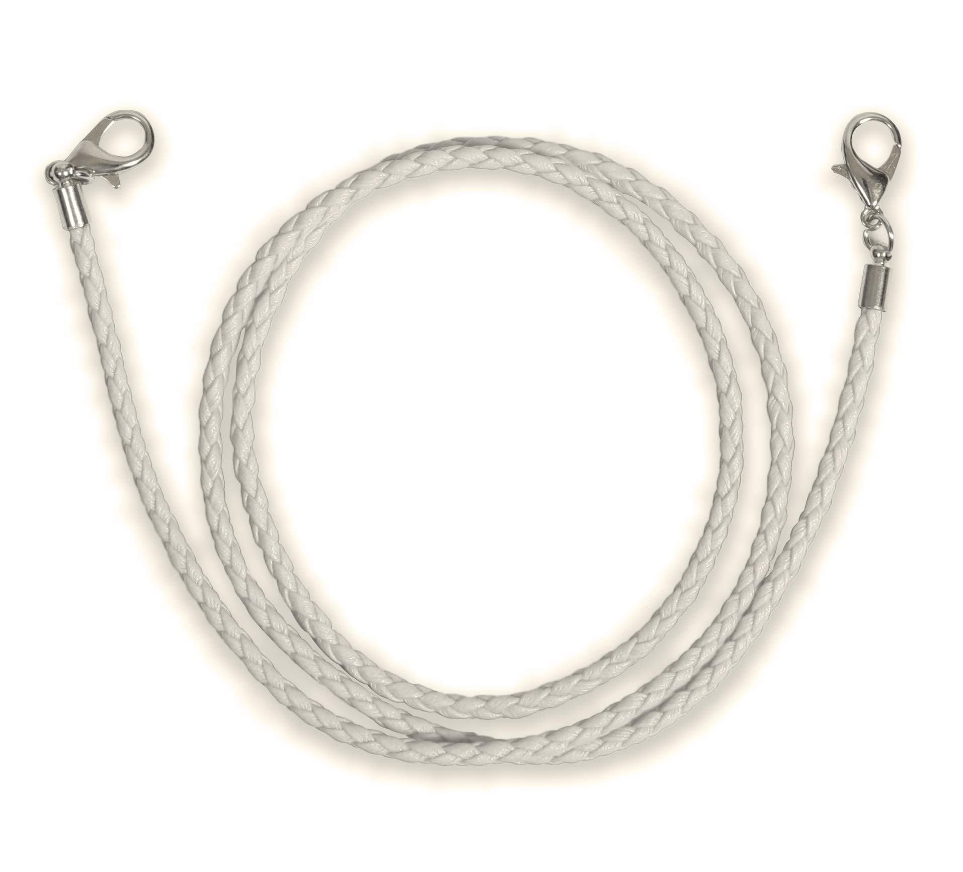 Allsense Adjustable Leather Mask Lanyard with Hook Clip - 3 Pack Oatmeal Neck Strap for Face Masks | Perfect for Work, Travel & Daily Protection