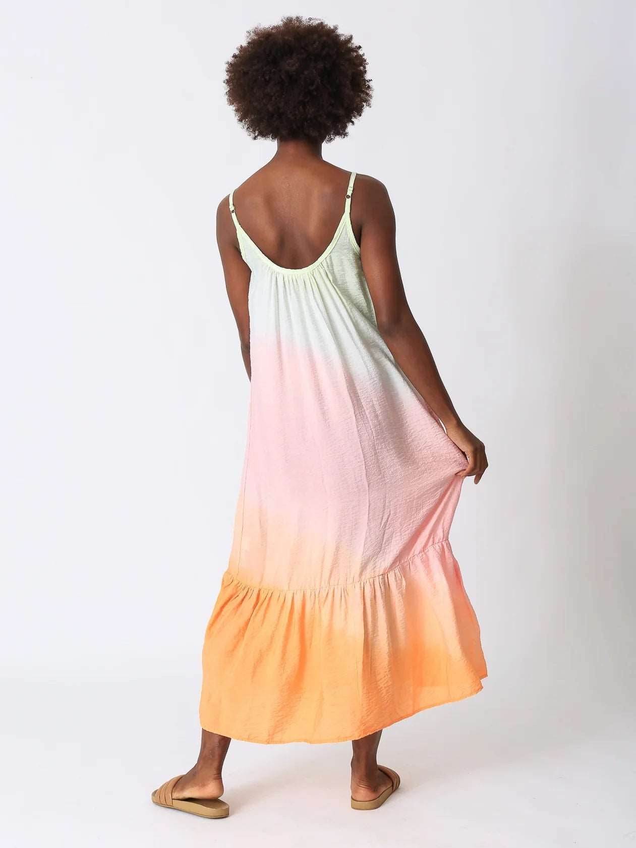 Electric & Rose Women's Laney Maxi Dress - Flowy Citrus Orange Summer Dress for Beach, Vacation & Casual Wear | Plus Size Boho Chic Fashion