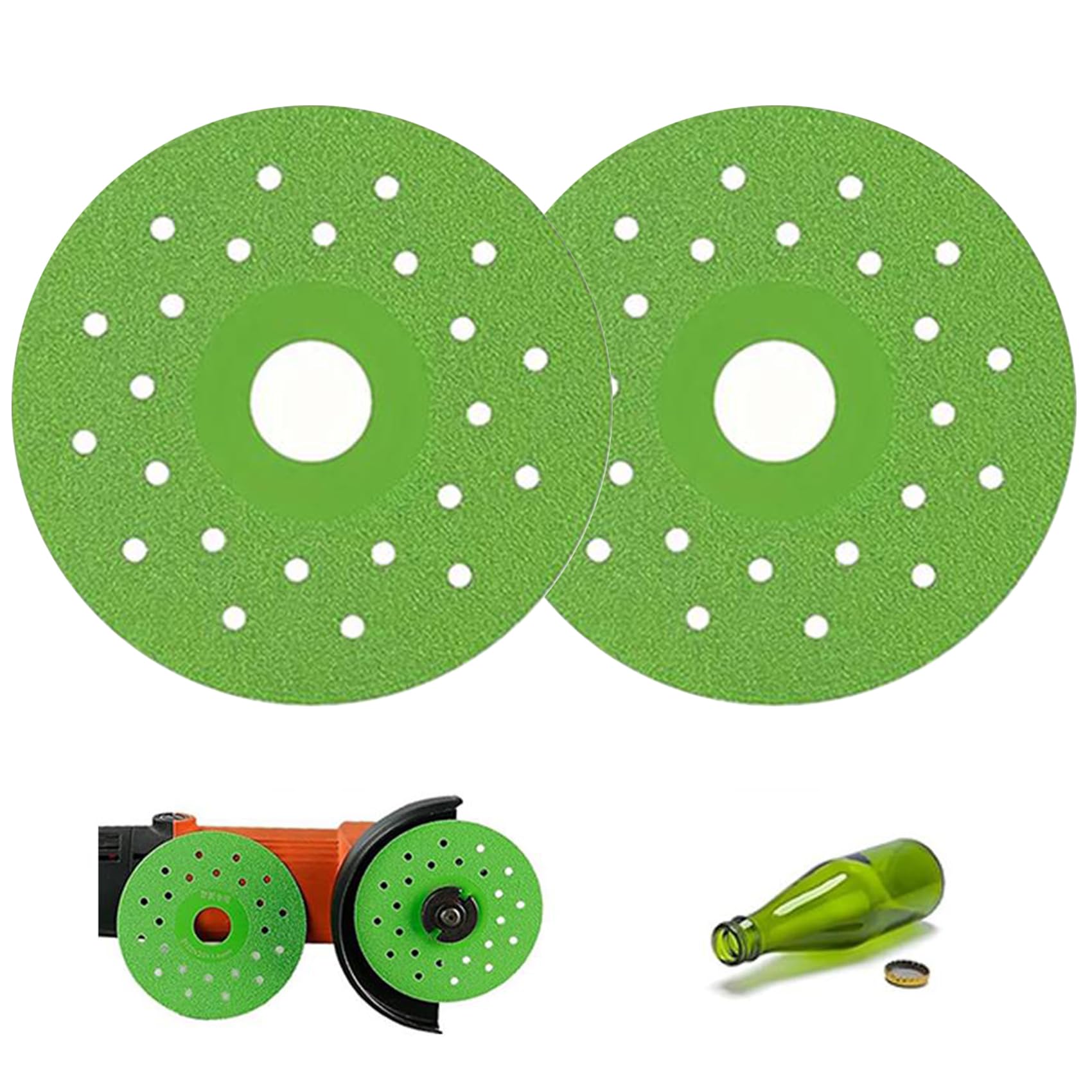 2025 New 4 Inch Diamond Chamfered Saw Blades - Glass Cutting Disc for Angle Grinder, Diamond Grit Rock Slab Grinding Wheel for Ceramic, Tile & Marble Cutting and Polishing (2 Pack) - Perfect for DIY Home Renovation, Stone Fabrication, and Professional Construction Projects