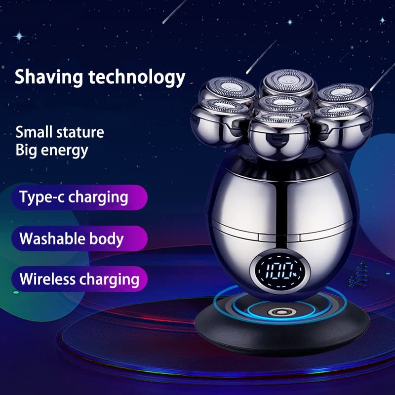 7D Floating Electric Razor for Men - Waterproof Beard Trimmer & Shaver with Portable Base Charging | Perfect for Travel, Gym & Daily Shaving