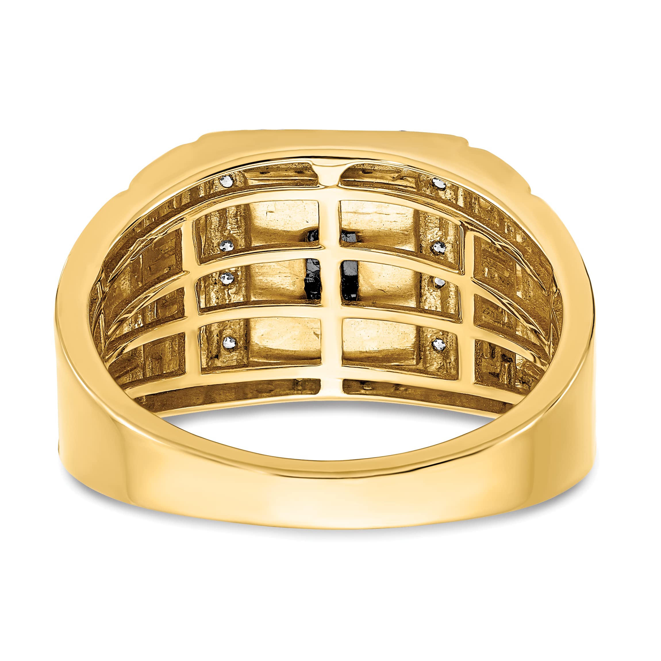 14K Yellow Gold Onyx & Diamond Greek Key Men's Ring - Size 10 | Luxury Statement Jewelry for Weddings, Anniversaries & Gifts
