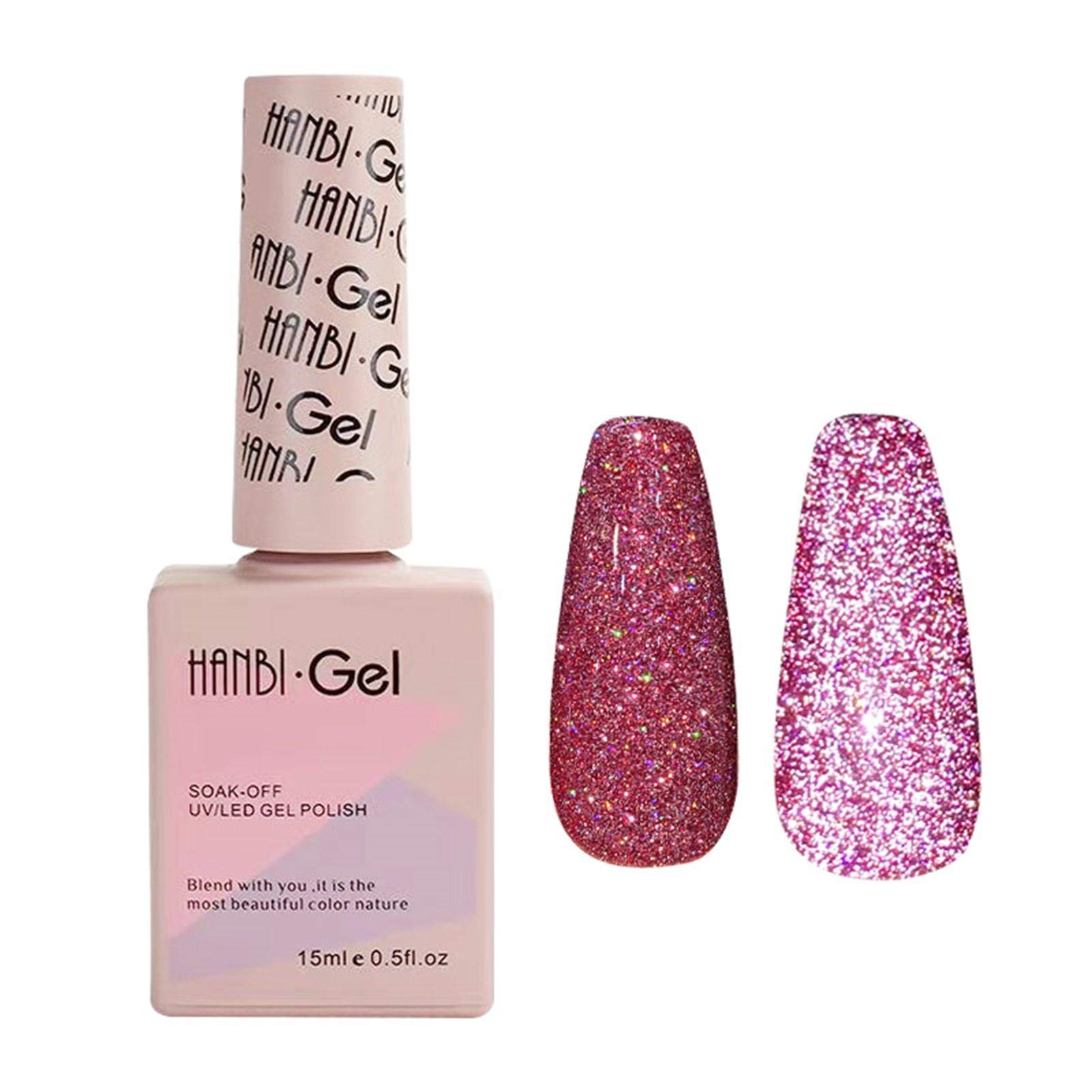 Reflective Gel Nail Polish Kit - Diamond Glitter UV LED Soak Off Nail Art Set with Disco Shimmer Effect (15ml) | Perfect for Parties, Nightlife & Special Occasion Nail Designs