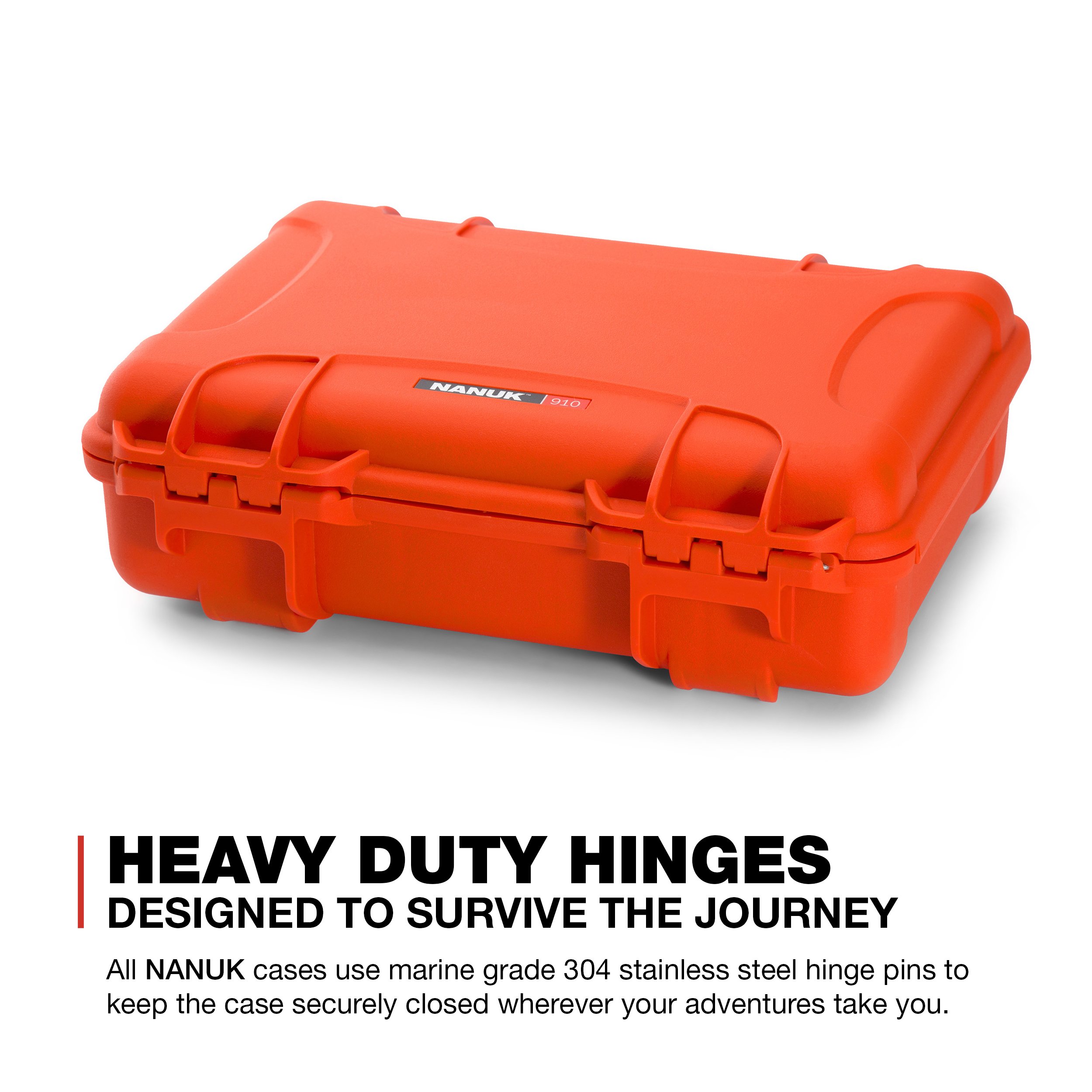 Nanuk 910 Waterproof Hard Case with Custom Foam Insert for DJI Mini SE Fly More Kit - Orange (910-MAVMSE3) | Protective Travel Storage for Drone Accessories & Equipment