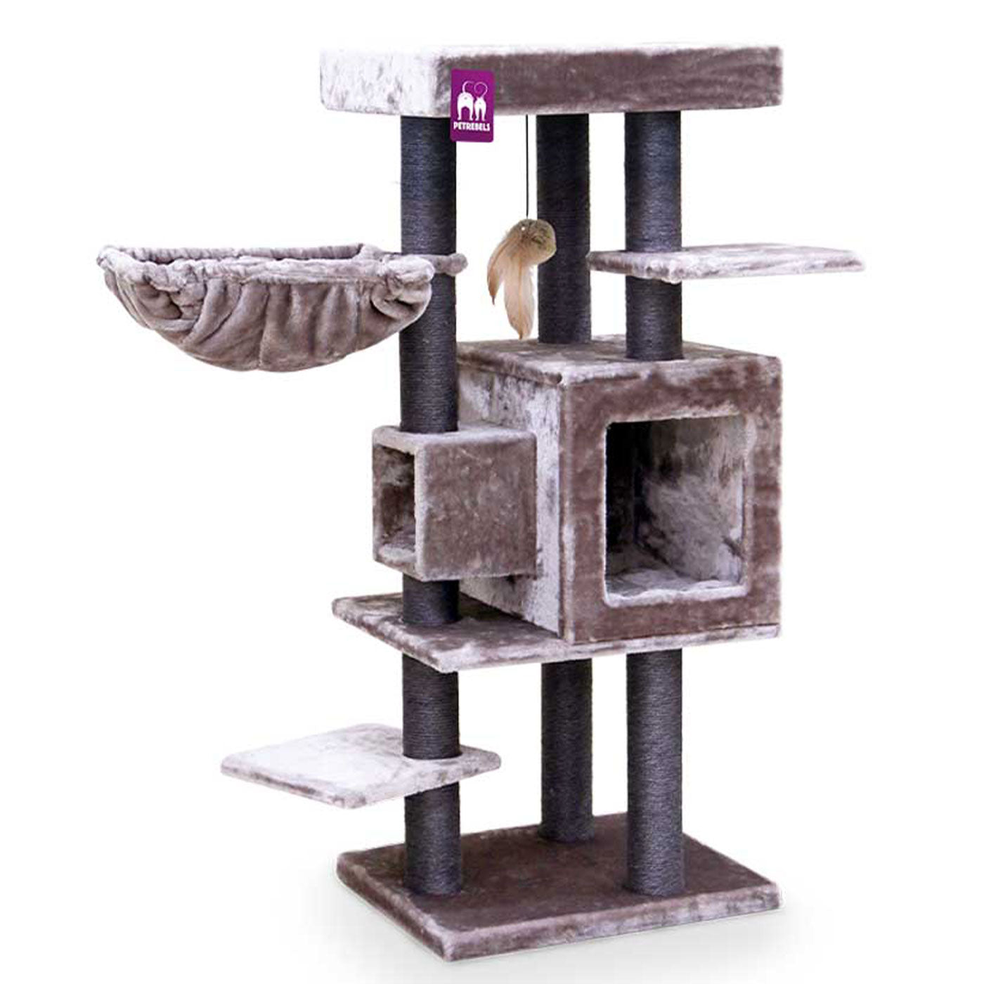 Premium 134cm Cat Tree for Large Cats - Kings & Queens Cleopatra Style - Multi-Level Scratching Post with Perches & Condo - Perfect for Indoor Play & Climbing