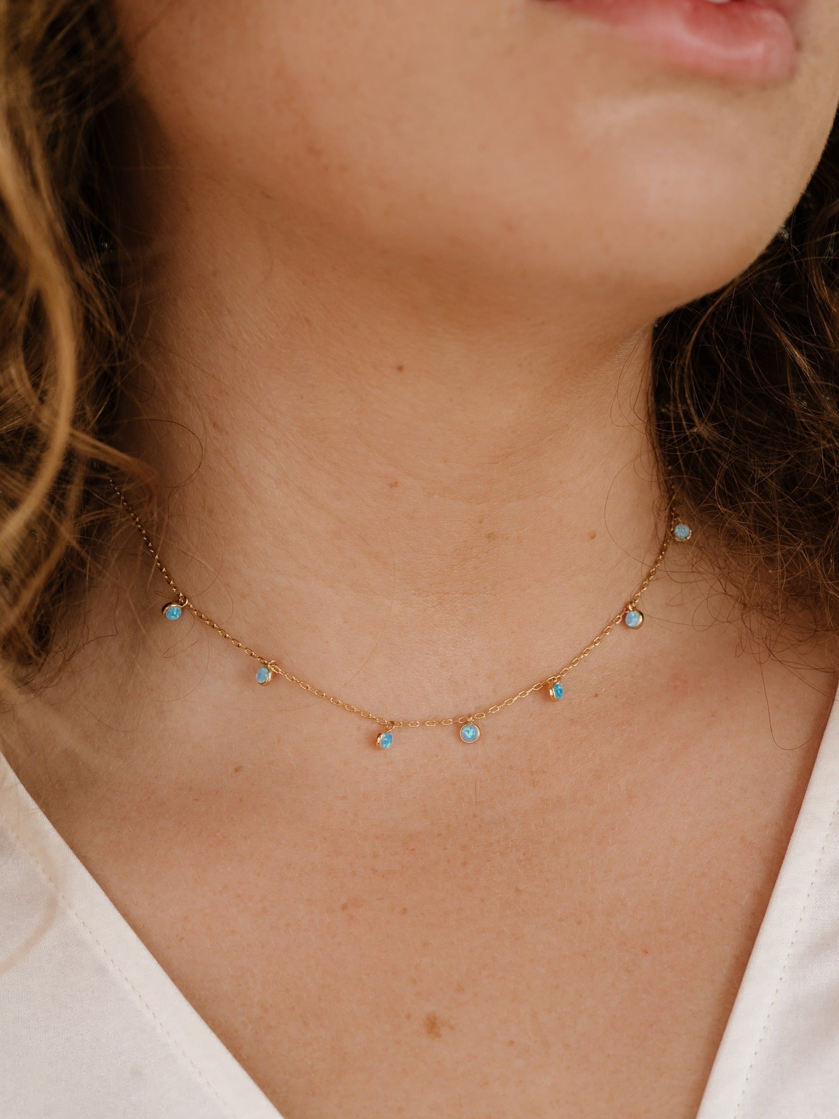 Exquisite Blue Opal Necklace for Women - Elegant Handmade Jewelry Gift for Birthday, Anniversary & Special Occasions | Perfect for Evening Parties, Weddings & Date Nights