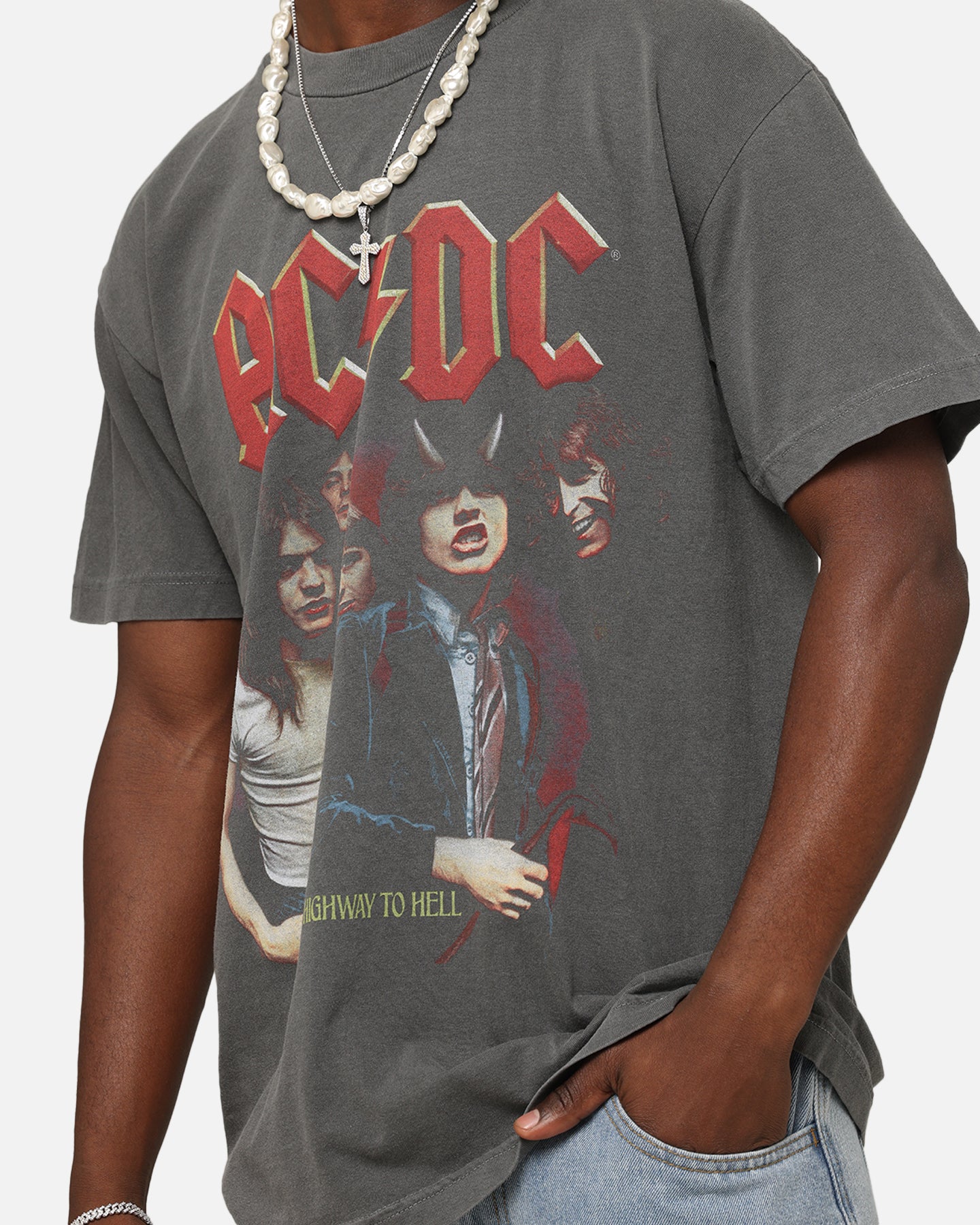Vintage AC/DC Highway To Hell Rock Band T-Shirt - Faded Black Cotton Tee for Men & Women - Perfect for Concerts, Parties & Rock Music Fans