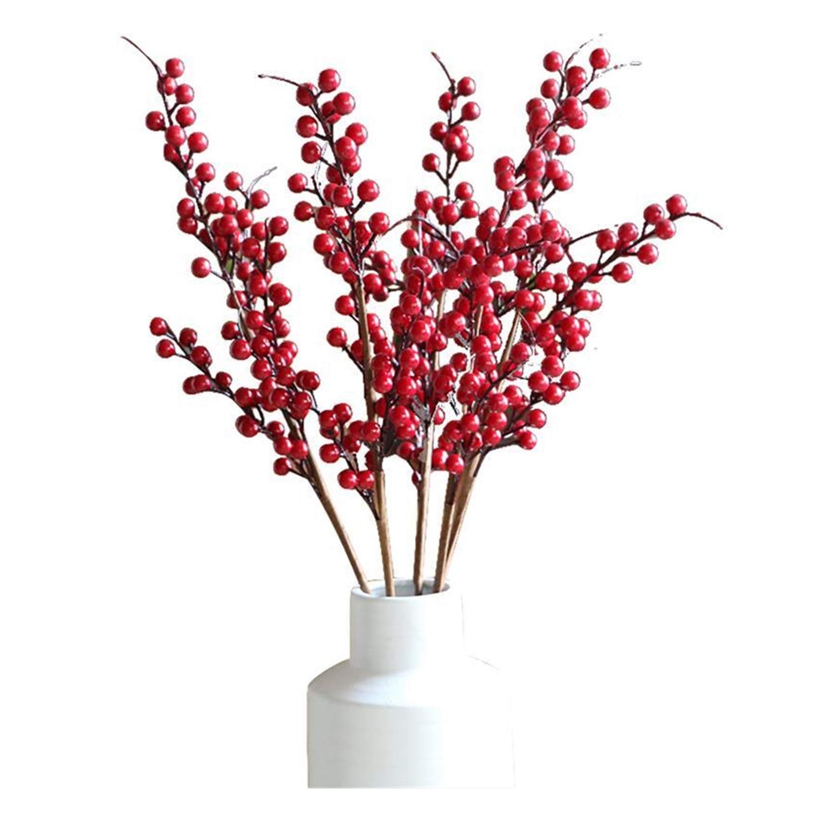 ZZTT Artificial Flowers - 5 Bouquet Christmas Berries for Home Decor | Faux Berry Stems for Holiday Centerpieces, Wreaths & Table Arrangements | Festive Winter Decorations