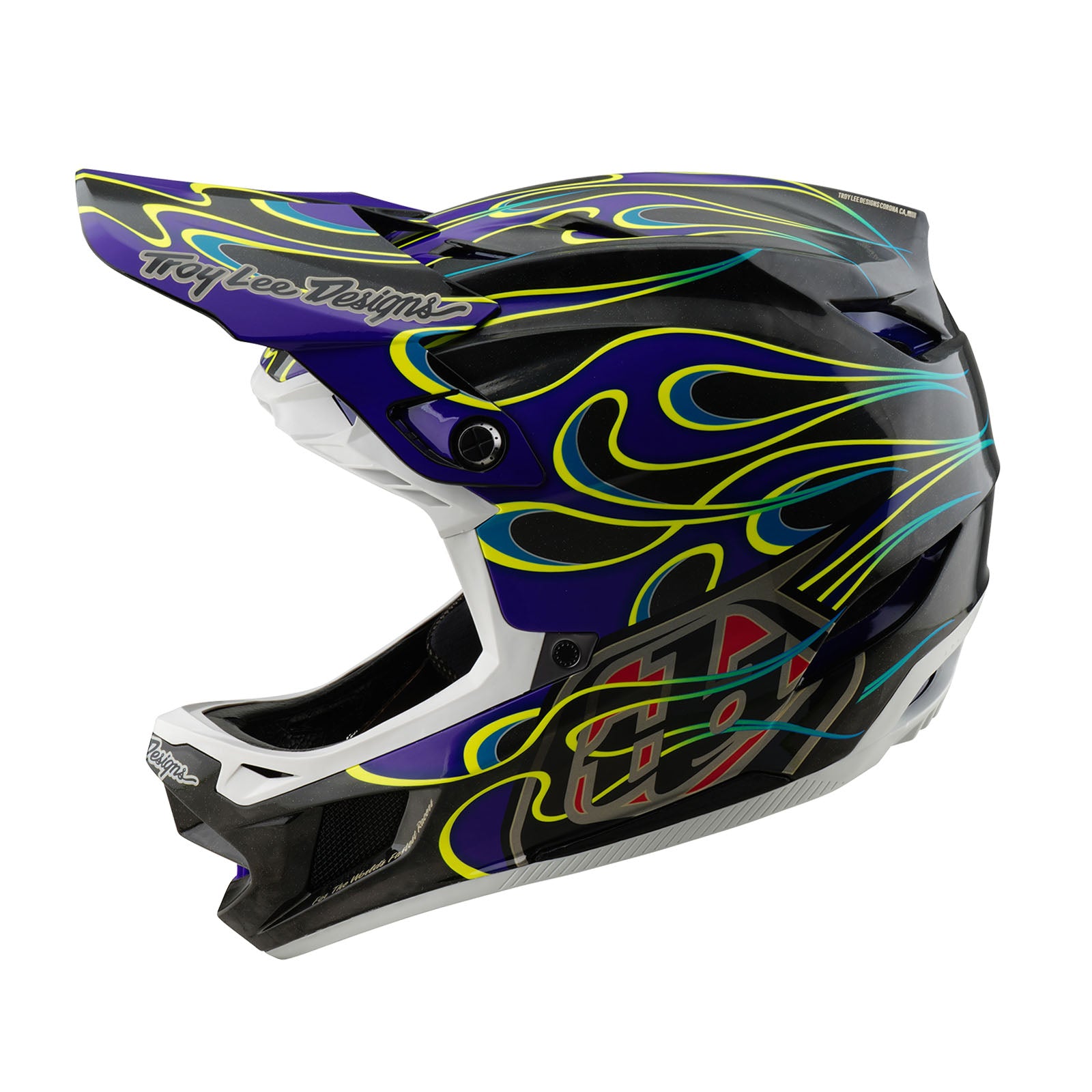 D4 Carbon Fiber Motorcycle Helmet Torched Black & Purple - Lightweight, DOT Approved for Racing & Street Riding