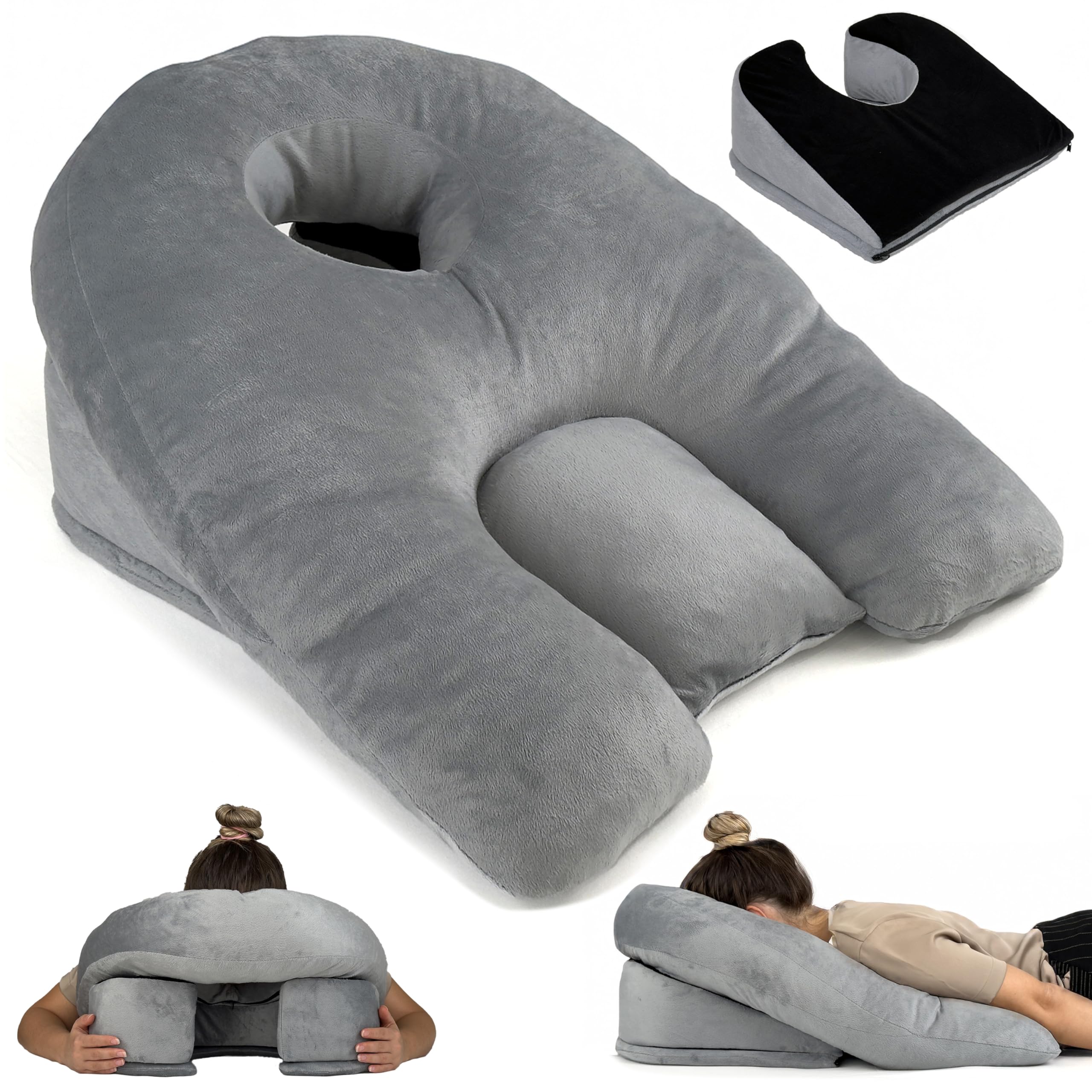 Post-Surgery Adjustable Face Down Pillow for Eye & BBL Recovery - Ergonomic Massage Pillow for Sleeping & Bed Rest - Customizable Firmness & Height - Ideal for Post-Op Care, Home Relaxation & Pain Relief