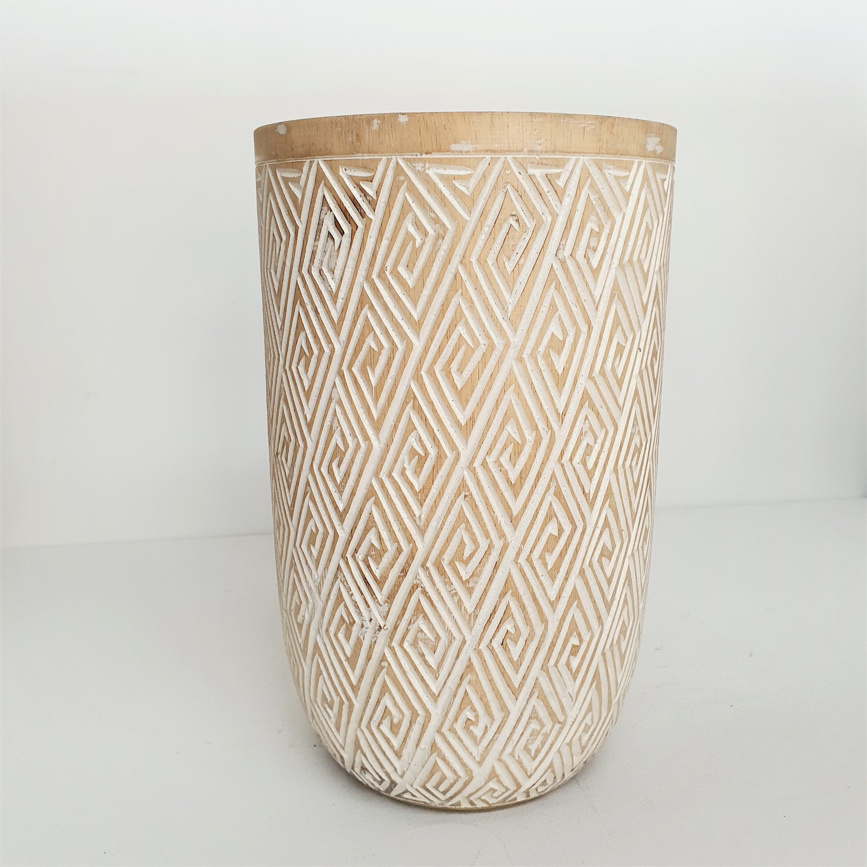 Handmade Wooden Timor Vase - Natural Decorative Flower Vase for Home Decor, Wedding Centerpiece & Boho Style Interior Design