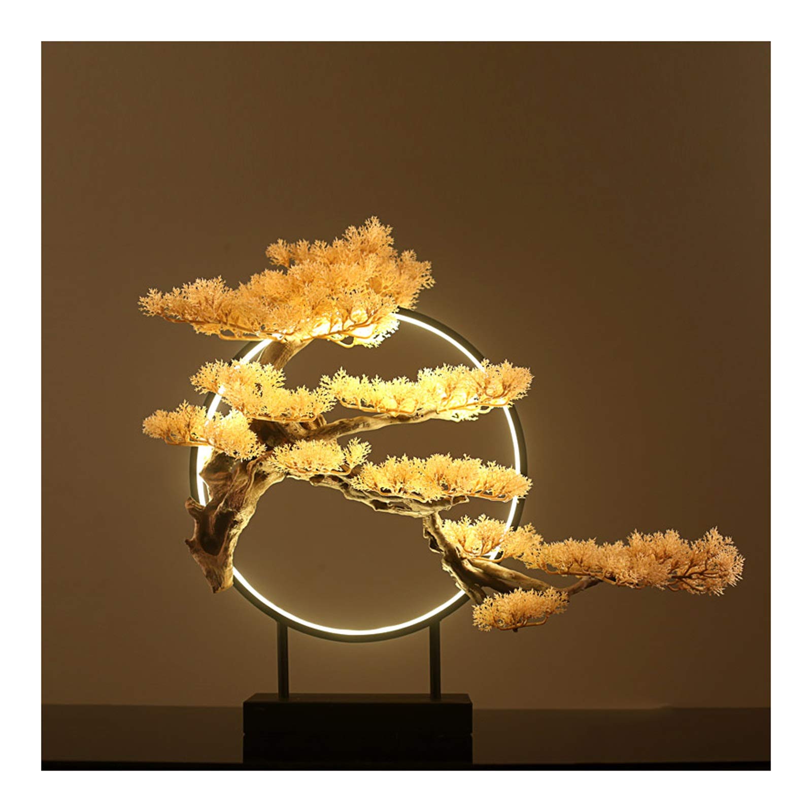 Realistic LED Faux Bonsai Tree - Chinese Zen Style Artificial Indoor Plants for Home, Office, Living Room & Entrance Decor | Perfect Gift Idea for Housewarming, Wedding & Feng Shui Decorations