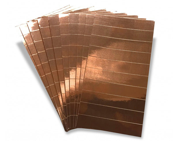 Premium Copper Foil Strips - 100 Pieces (10 Strips per Sheet, 10 Sheets per Pack) for Electrical Repairs, DIY Crafts, and EMI Shielding Projects