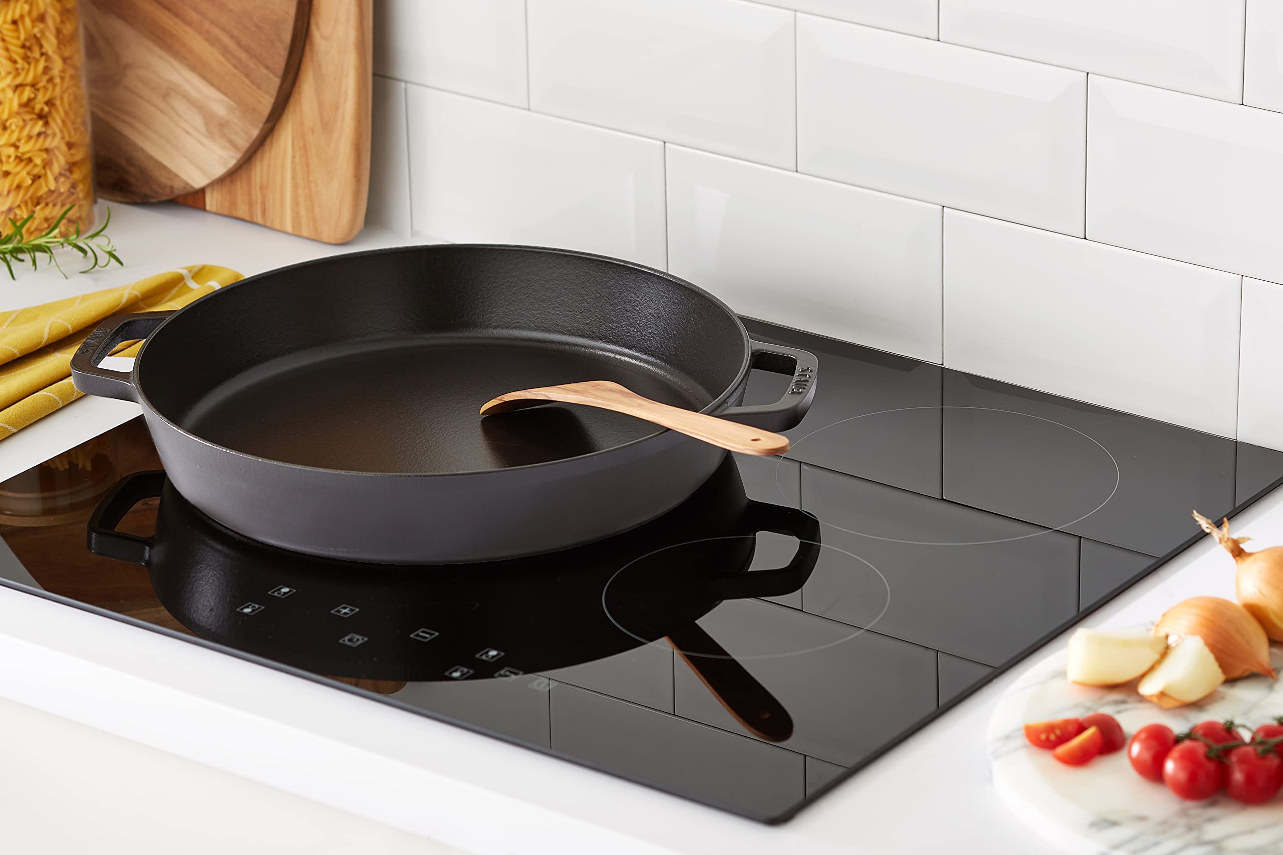 Premium Staub 13-Inch Cast Iron Fry Pan with Double Handles - Matte Black, Made in France - Perfect for Searing, Braising & Oven-to-Table Cooking