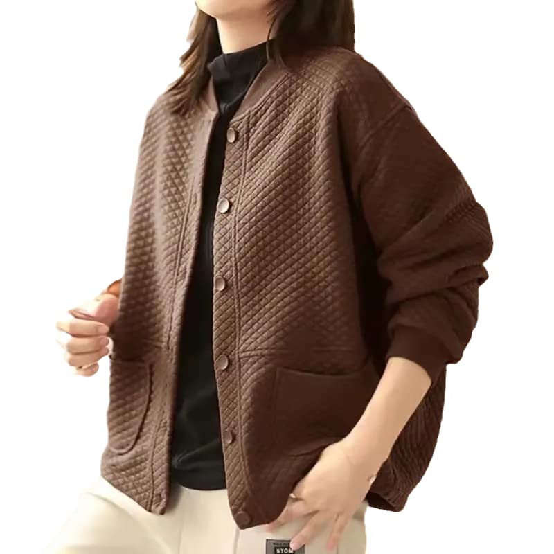 Vintage Loose Casual Women's Baseball Jacket - Korean Style Single-Breasted Outerwear with Big Pockets for Spring | Perfect for Streetwear, Daily Outfits & Fashion Layering