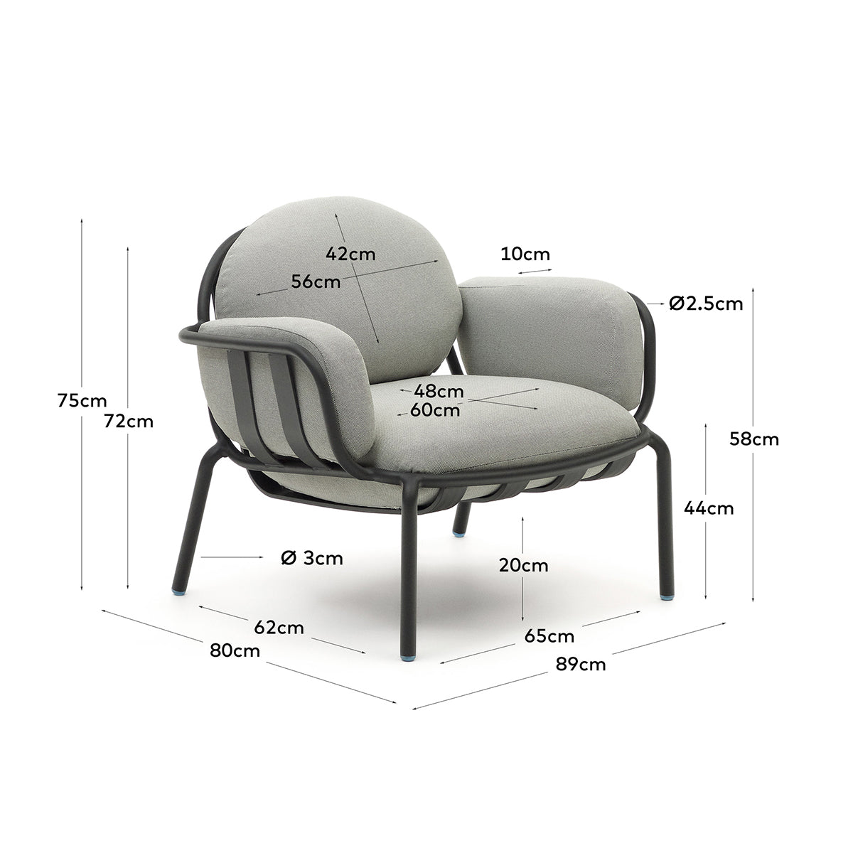 Joncols Outdoor Armchair - Lightweight Folding Camping Chair with Cup Holder, Portable Lawn Chair for Patio, Beach, Picnic, Backyard, and Tailgating