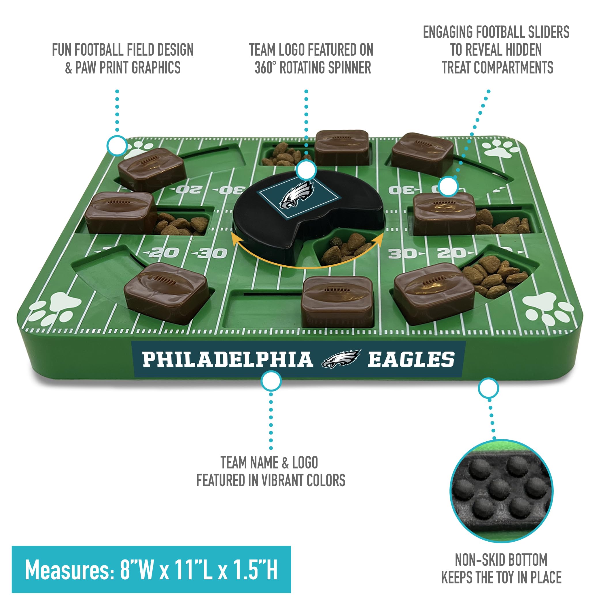 Philadelphia Eagles Interactive Dog Puzzle Toy - Treat Dispensing & Mental Stimulation for Dogs - Perfect for NFL Fans & Pet Enrichment Games