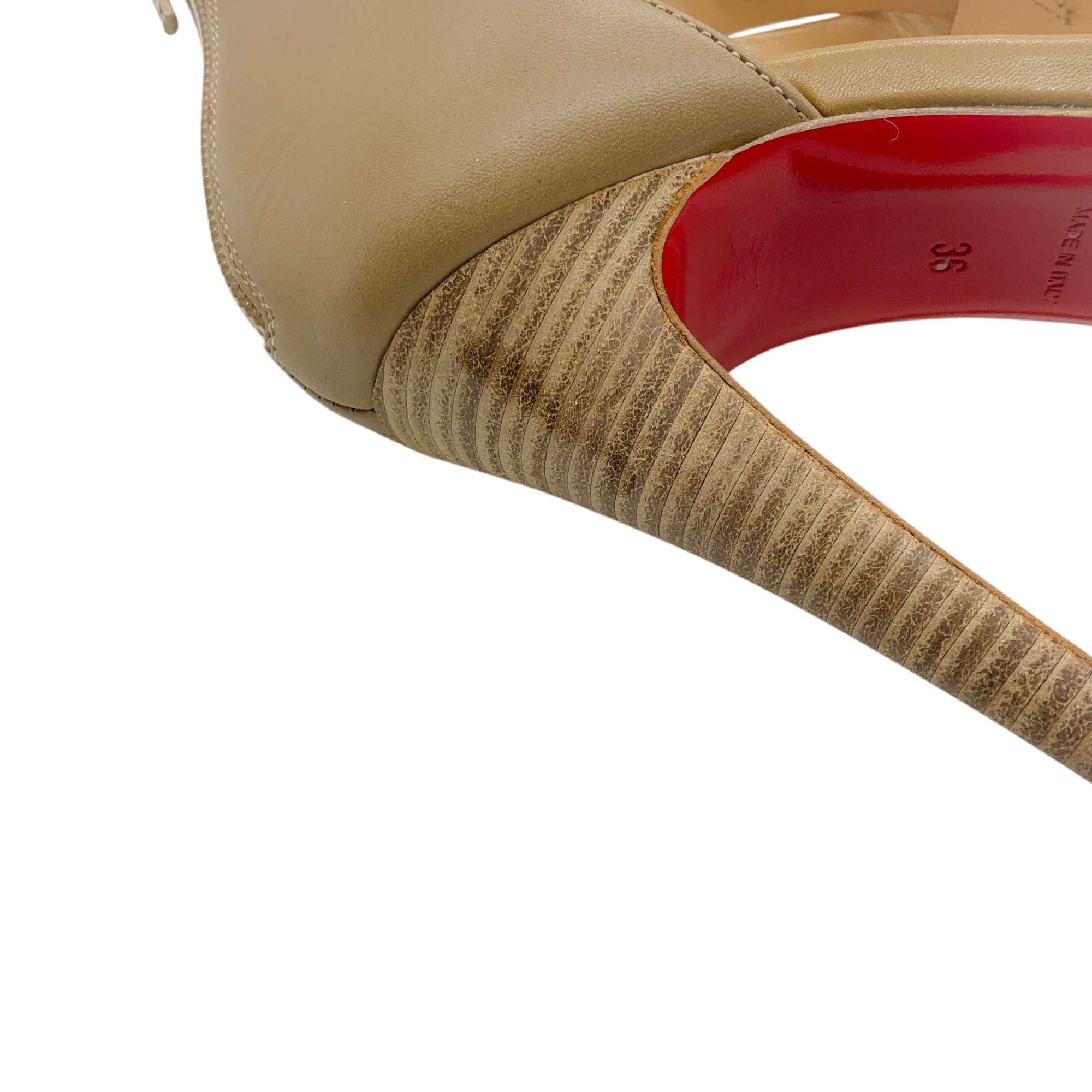 Christian Louboutin Beige Leather Charleze Pumps - Women's Luxury High Heels for Weddings, Parties & Evening Events