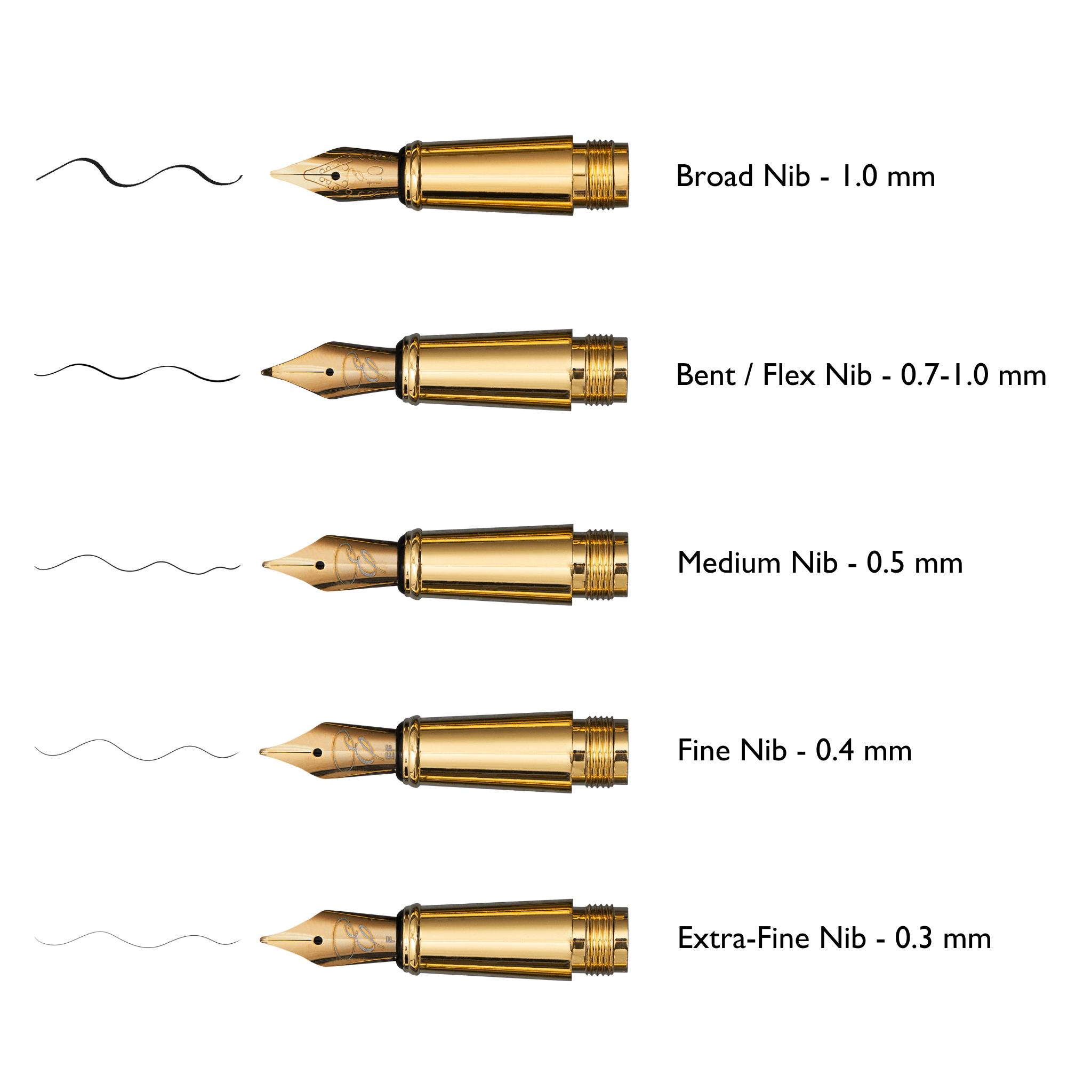 Premium Gold Replacement Nib with Ink Converter - Ideal for Fountain Pens, Calligraphy & Writing Enthusiasts