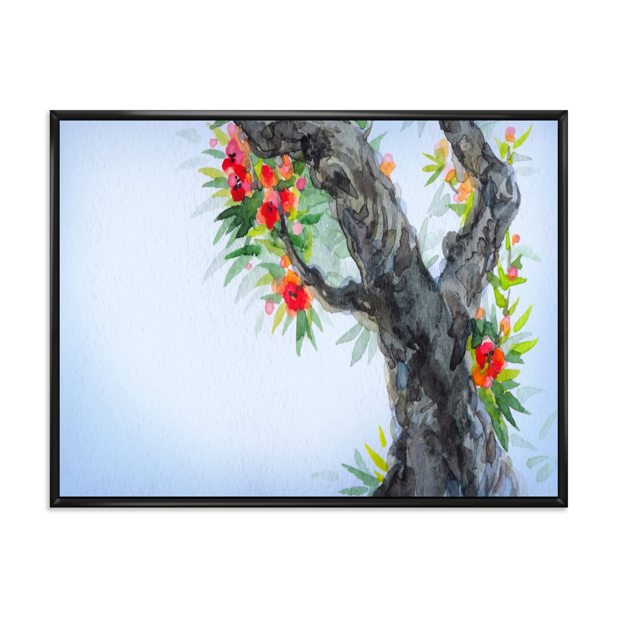 Blooming of An Old Tree In Spring I - Traditional Framed Canvas Wall Art Print for Living Room, Bedroom & Office Decor