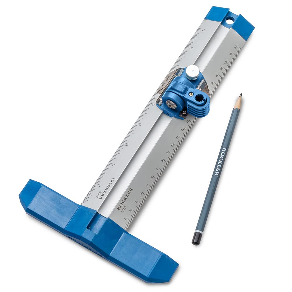 Rockler 9” Quick Draw Marking Gauge - Spring-Loaded Single-Hand Measuring Tool with Aluminum Ruler for Woodworking, Dovetail Keyway & Mortise Marking - Perfect for Carpentry, DIY Projects & Furniture Making
