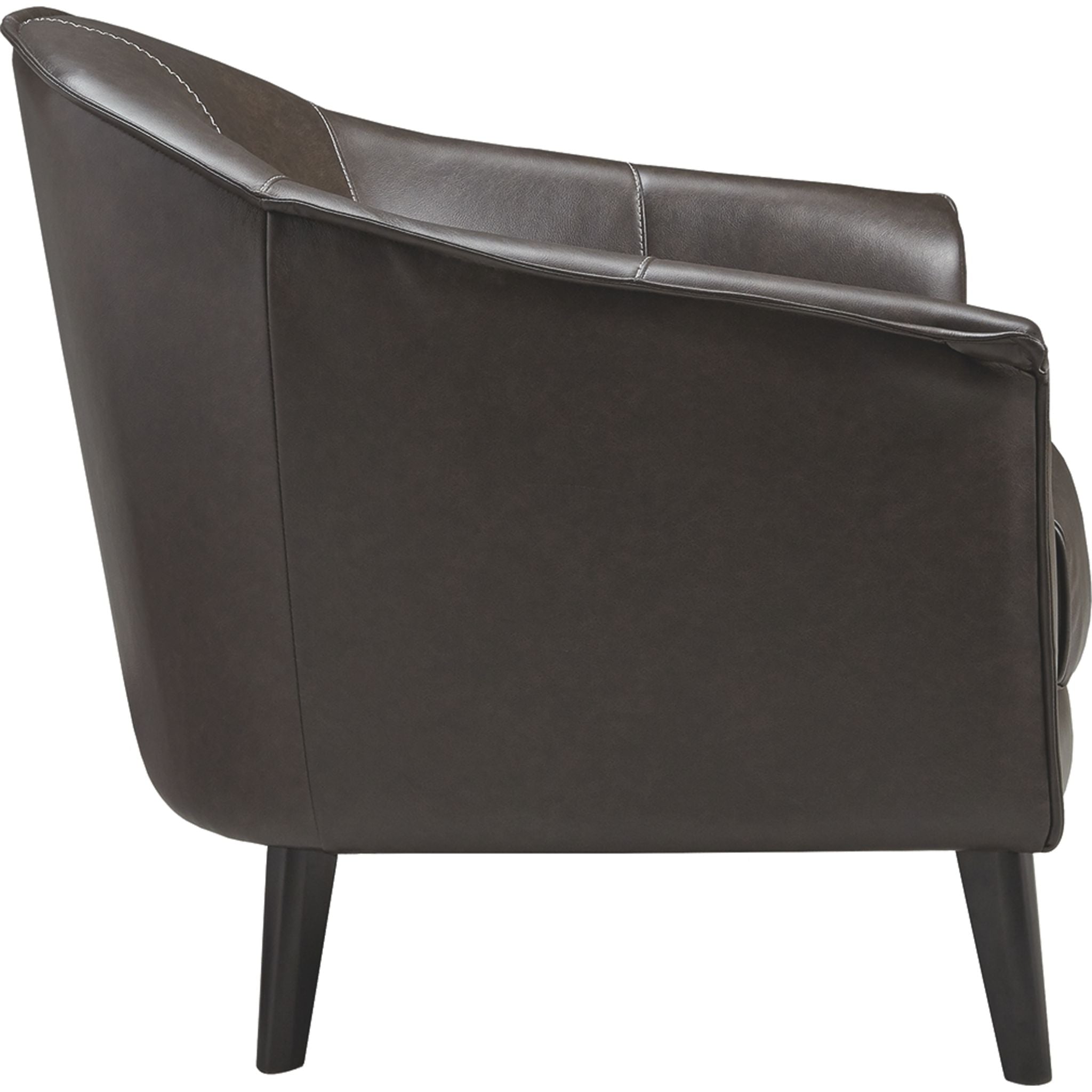 Brickham Accent Chair Dark Brown - Modern Living Room Lounge Chair for Home Office, Bedroom & Reading Nook - Comfortable Upholstered Armchair with Wooden Legs