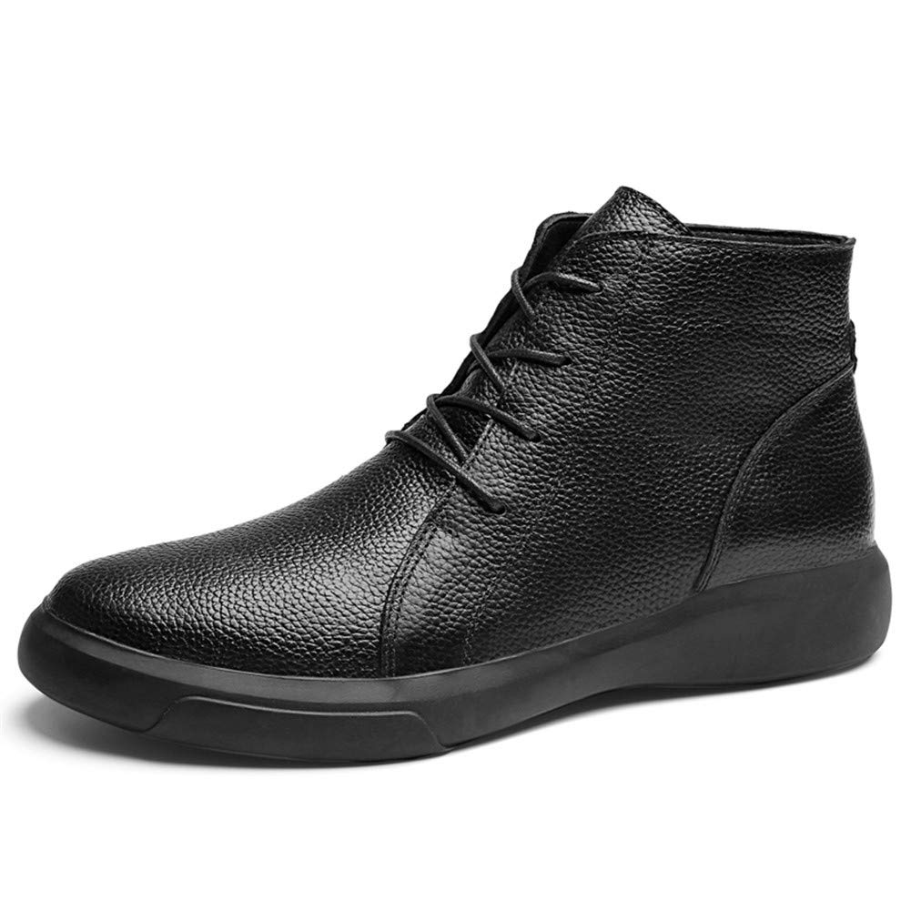 Men's Leather Dress Shoes - Oxford Lace Up Derby Formal Shoes for Men, Round Toe, Non-Slip Sole, Low Block Heel - Perfect for Business, Office, Wedding & Special Occasions