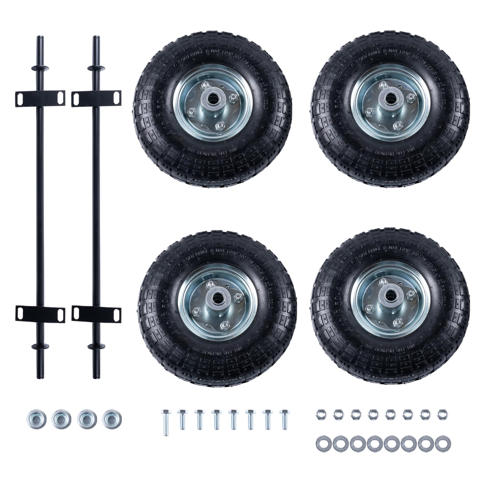 Predator 9000 8750 6500 Generator Wheel Kit - 4 Pack 10-Inch Pneumatic Tires for Easy Mobility & Transport - Perfect for Camping, Job Sites & Emergency Power Outages