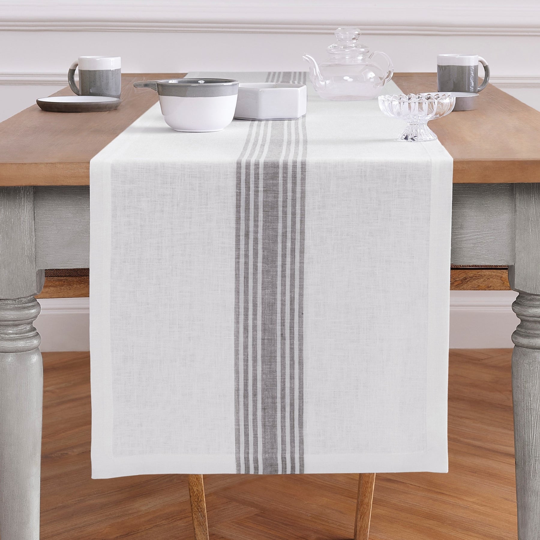 Farmhouse Table Runner - 16 Inch & 18 Inch Wide Cotton Linen Table Decor for Dining Room, Kitchen, Wedding & Holiday Decorations