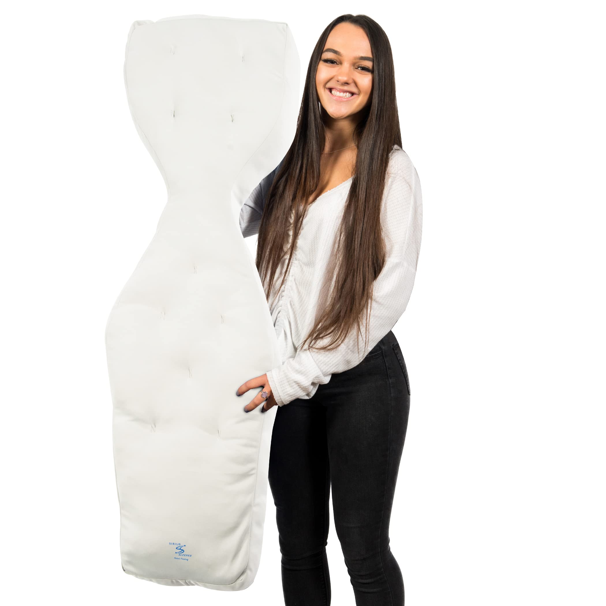 Sirius Sleep Systems Dreamseeker Body Pillow for Adults - Cooling Full Length Side Sleeper Pillow with Removable Cover - Perfect for Pregnancy, Back Pain & Comfortable Sleeping