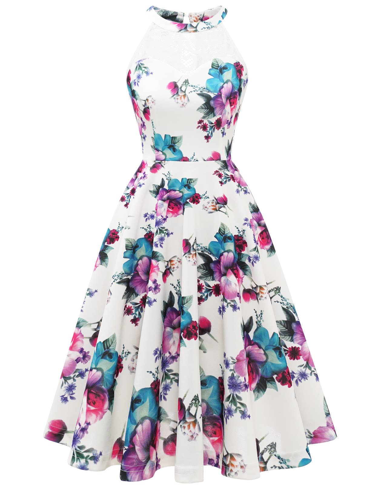 Elegant Vintage Halter Lace Cocktail Dress for Women | Prom, Wedding, Evening Party & Homecoming Short Dress | Perfect for Cocktail Parties, Date Nights & Formal Events