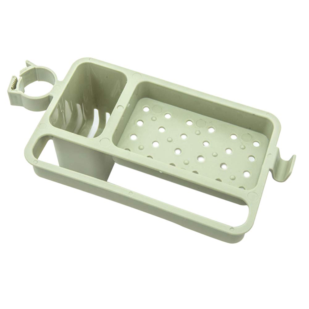 Academyus Sink Storage Rack - 2-Tier Faucet Draining Rack, Sponge & Cloth Holder for Kitchen Sink Organization (Green) | Perfect for Drying Dishes, Storing Sponges & Keeping Countertops Clean