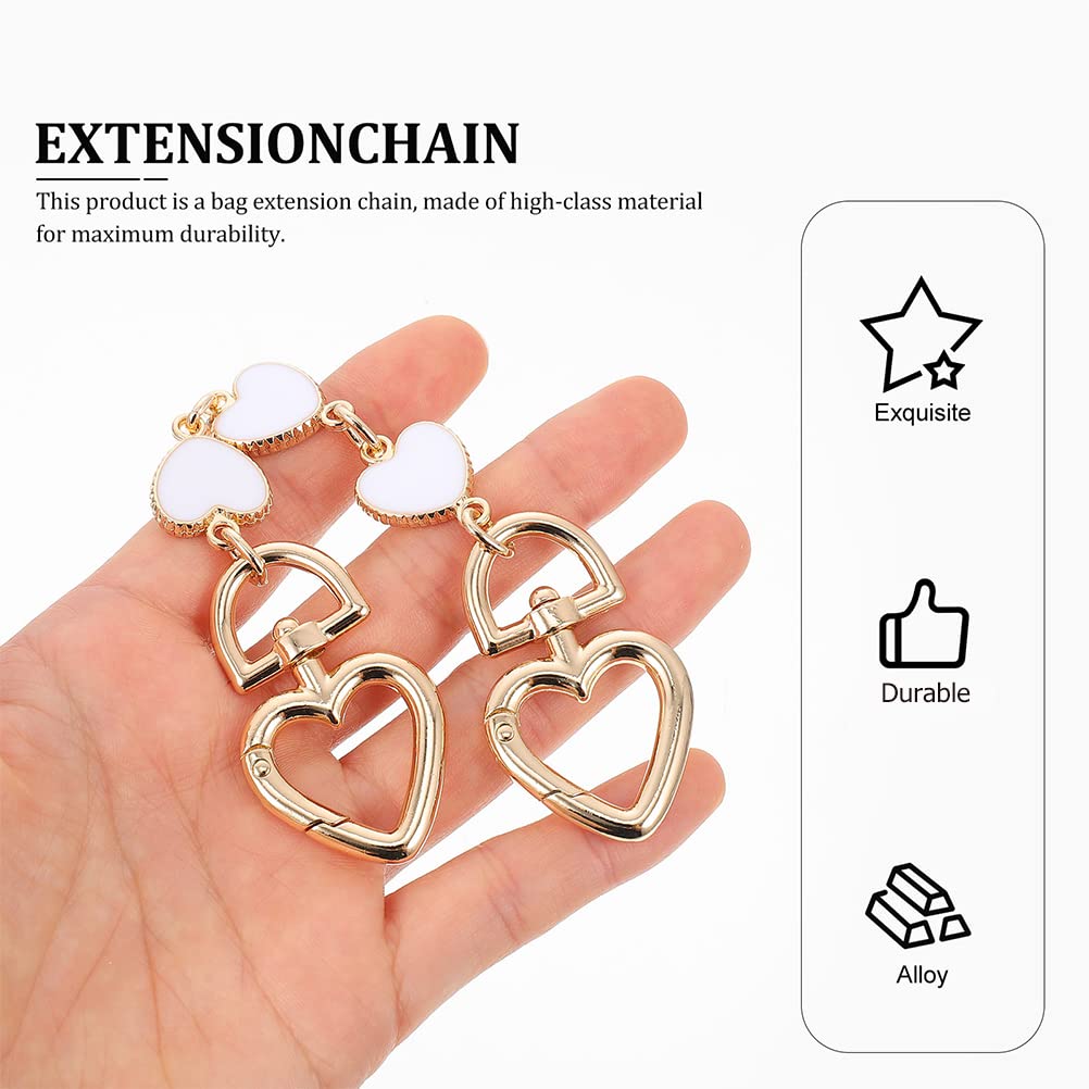 LUOZZY 2-Pack Heart-Shaped Purse Strap Extenders - Adjustable Handbag Chain Extender for Crossbody Bags, Shoulder Bags & Totes - Perfect for Women's Fashion Accessories & Daily Use