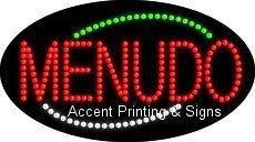 Menudo Flashing & Animated LED Sign - High Impact Energy Efficient Bar Neon Light for Restaurants, Pubs, and Home Decor