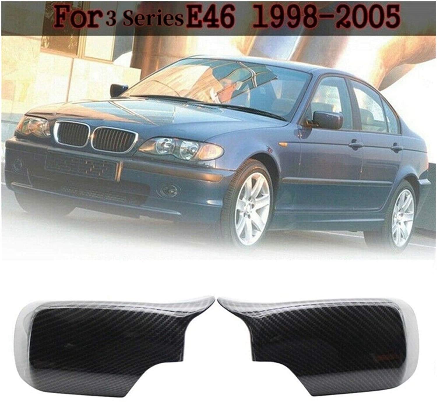 Carbon Fiber Side Mirror Cover for BMW E46 3 Series 4-Door (1998-2005) - Automotive Rearview Mirror Cap - 1PC - Perfect for Car Customization & Protection
