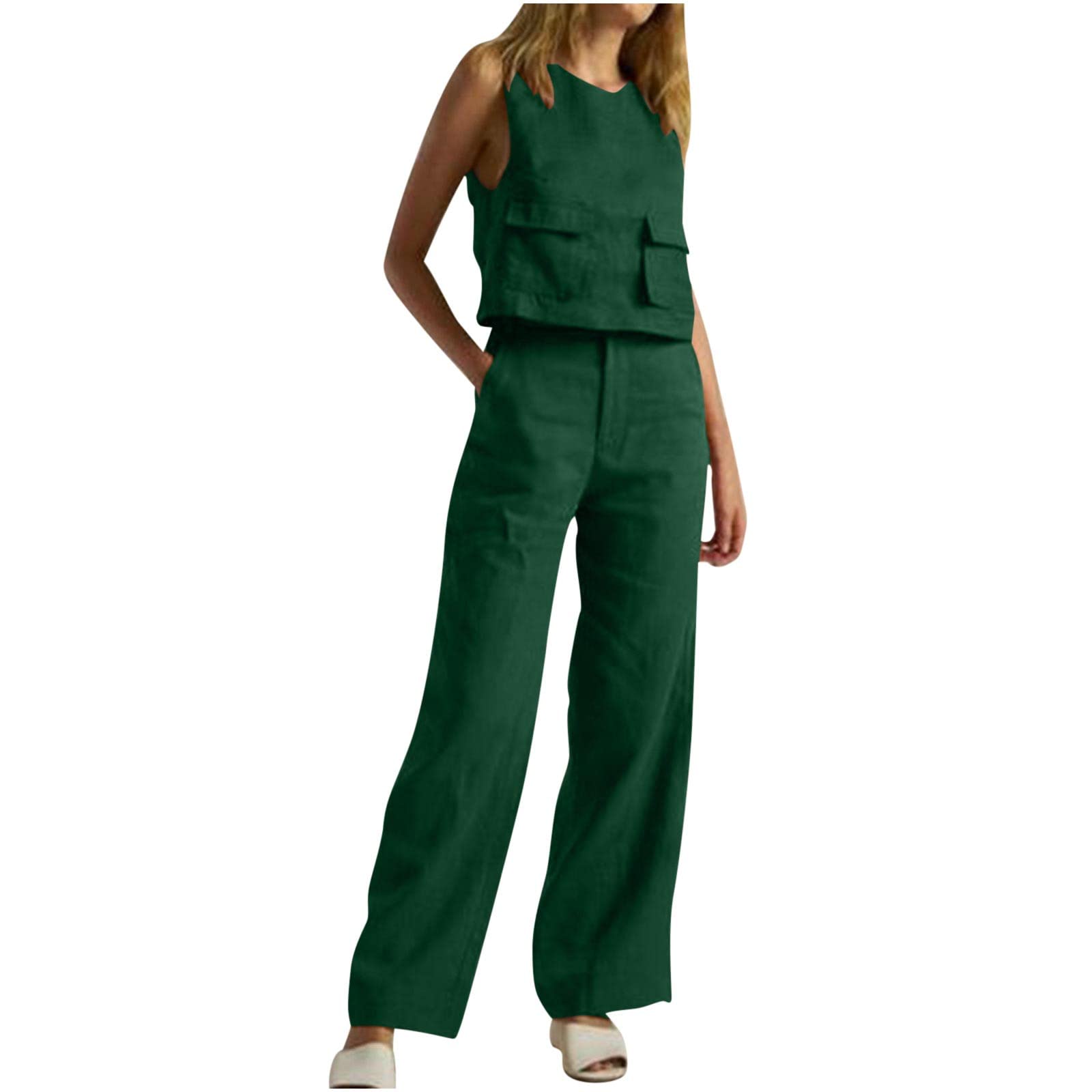 Women's 2-Piece Outfit Set - Red Palazzo Pants & Long Sleeve Cotton Top - Elegant Fall Fashion for Plus Size Women | Perfect for Office Wear, Date Nights & Casual Outings