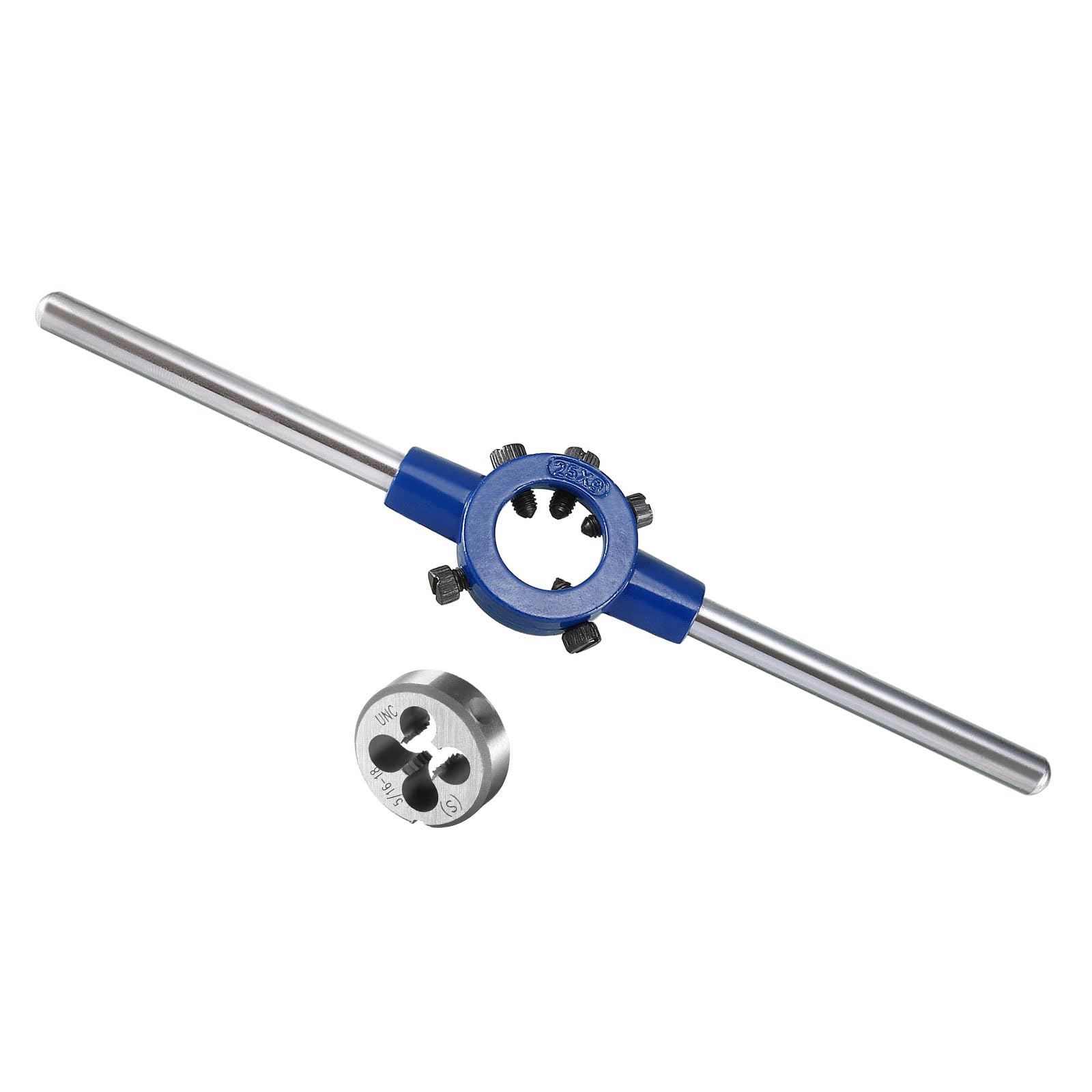 5/16-18 UNC Thread Die Handle Set with 16mm-25mm OD / M7-M8 Die Wrench Tool Kit - Perfect for Thread Repair & Pipe Fixing - Ideal for Plumbing, Automotive, and DIY Projects