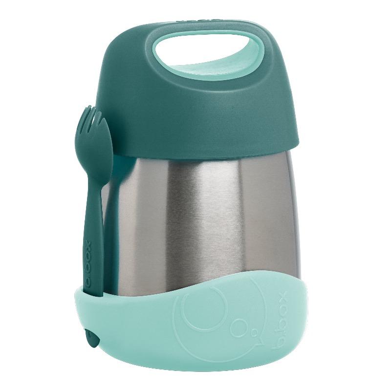 b.box Insulated Food Jar - 12oz Stainless Steel Thermal Lunch Container for Kids & Adults, Leak-Proof & BPA-Free - Perfect for School, Work, Picnics & Travel (Emerald Forest)